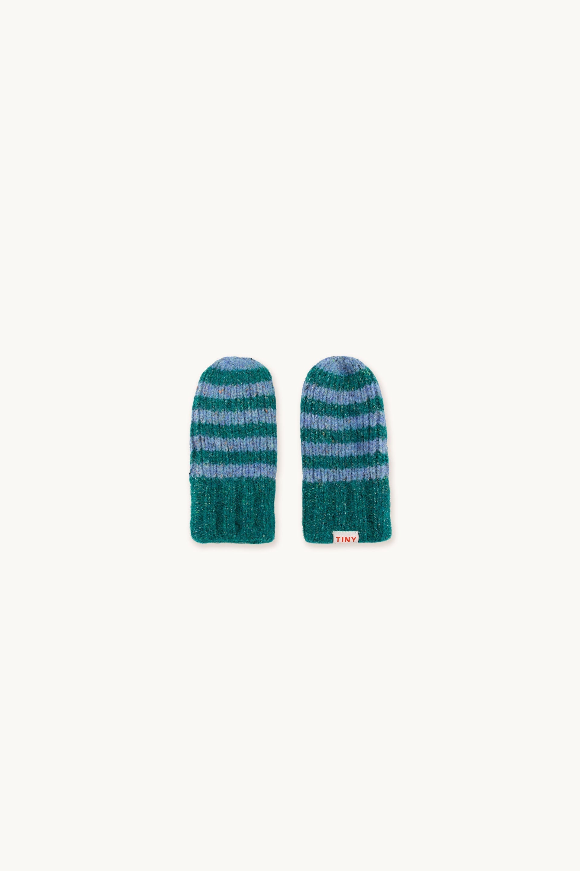 STRIPES MITTENS cold grey/petrol green