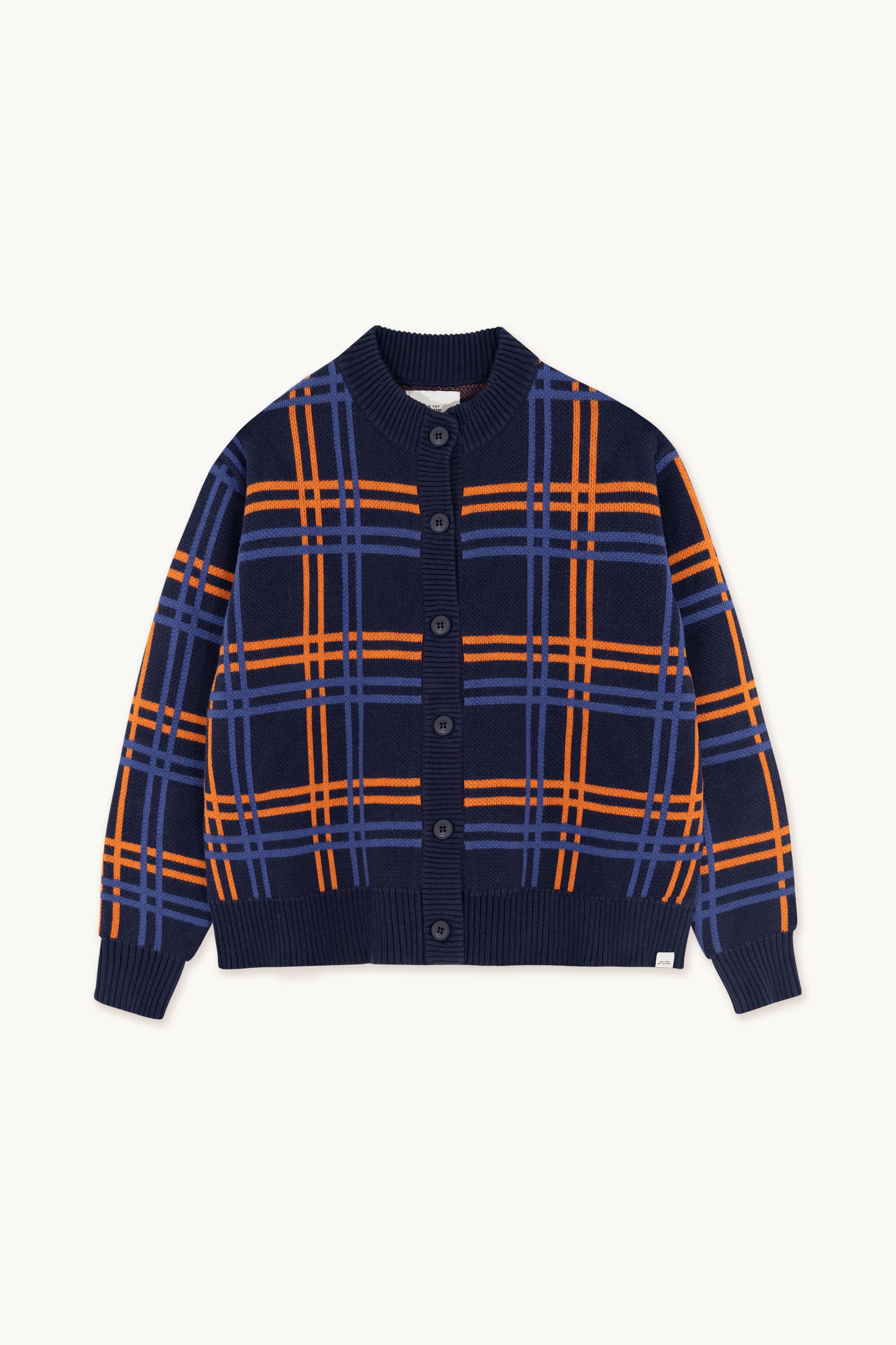 BELEN CHECKED CARDIGAN navy