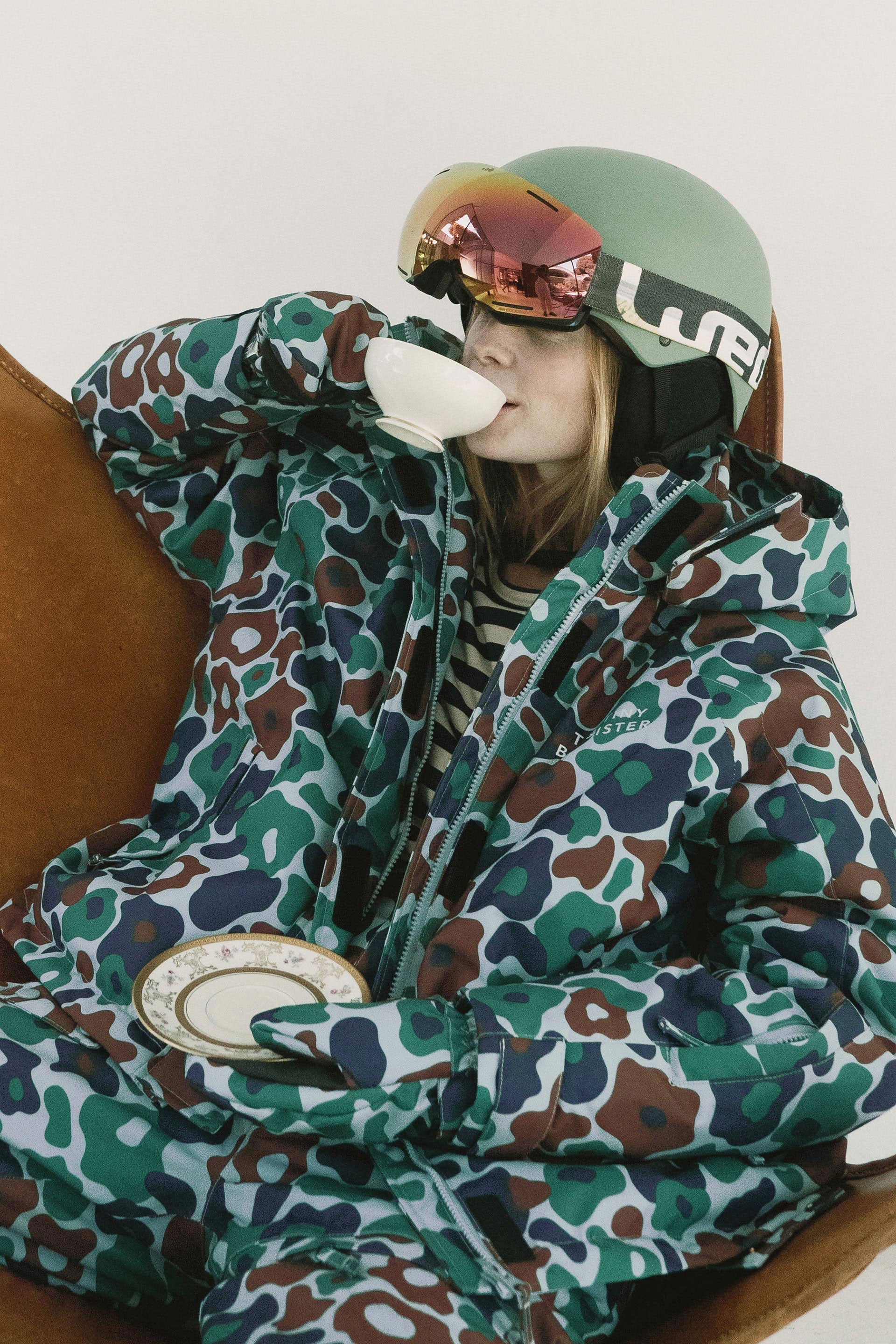 BIG FLOWERS SNOW JACKET sage