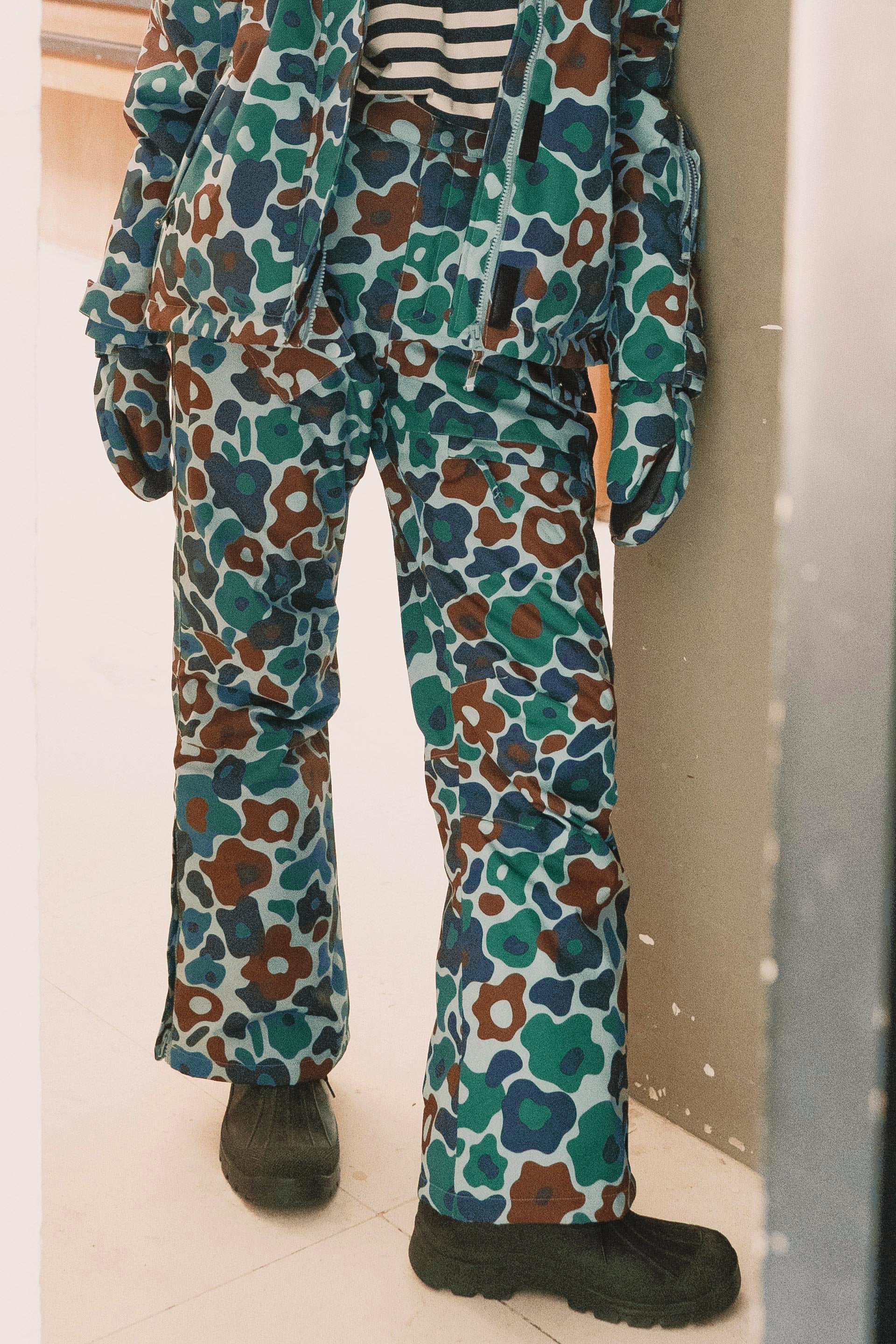 BIG FLOWERS SNOW PANTS sage