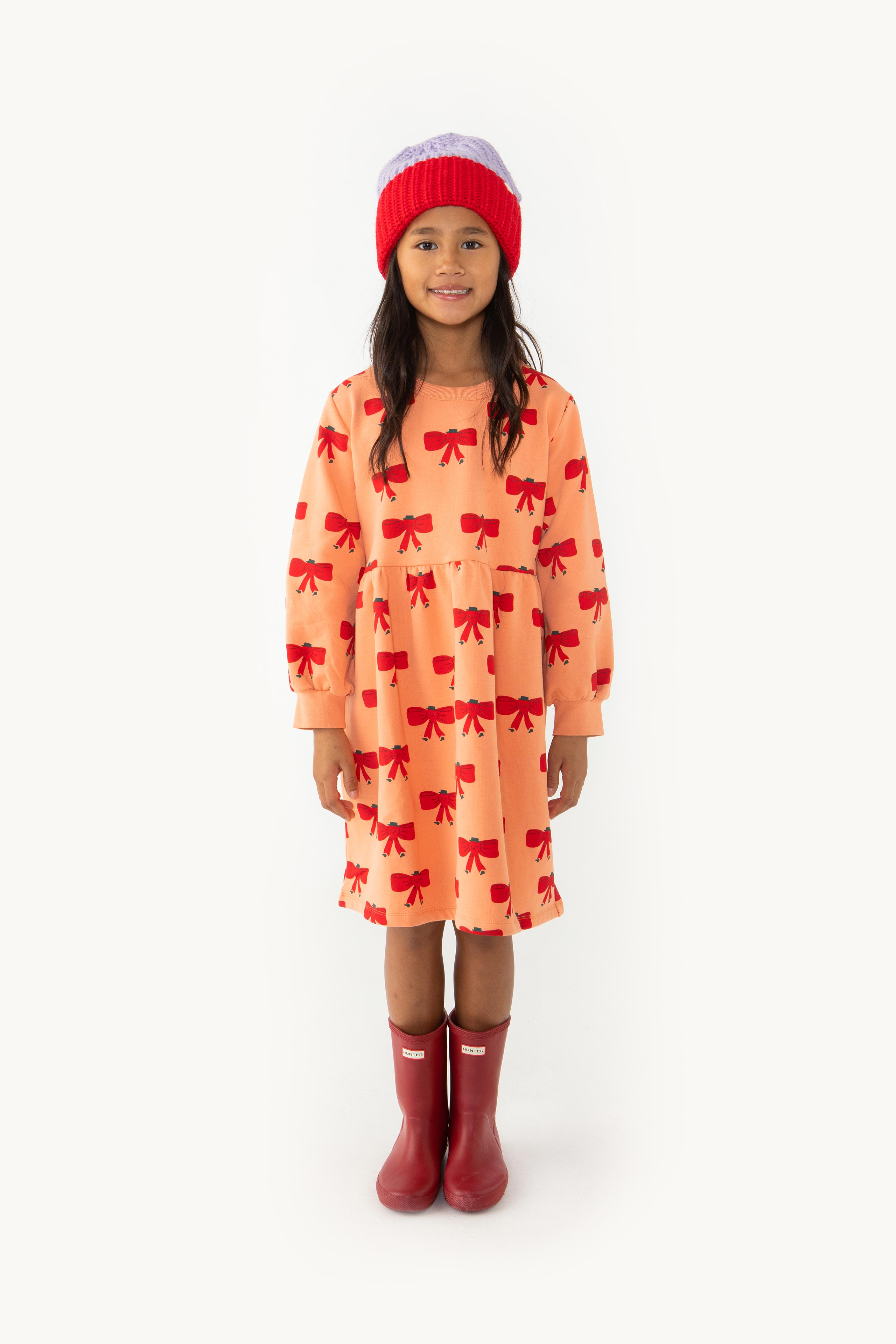 Tiny Bow Dress light rust