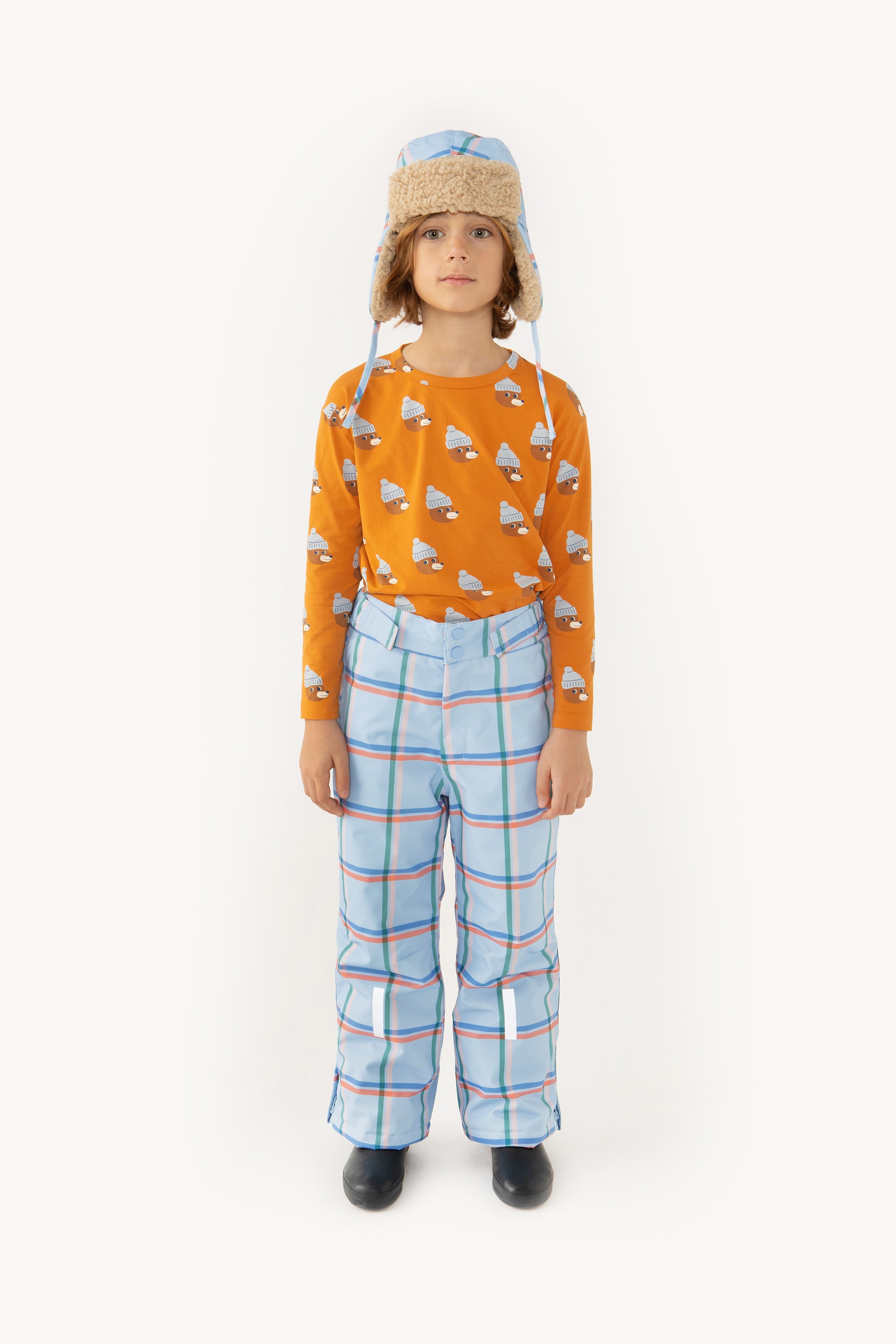 Check Snow Trousers milky blue