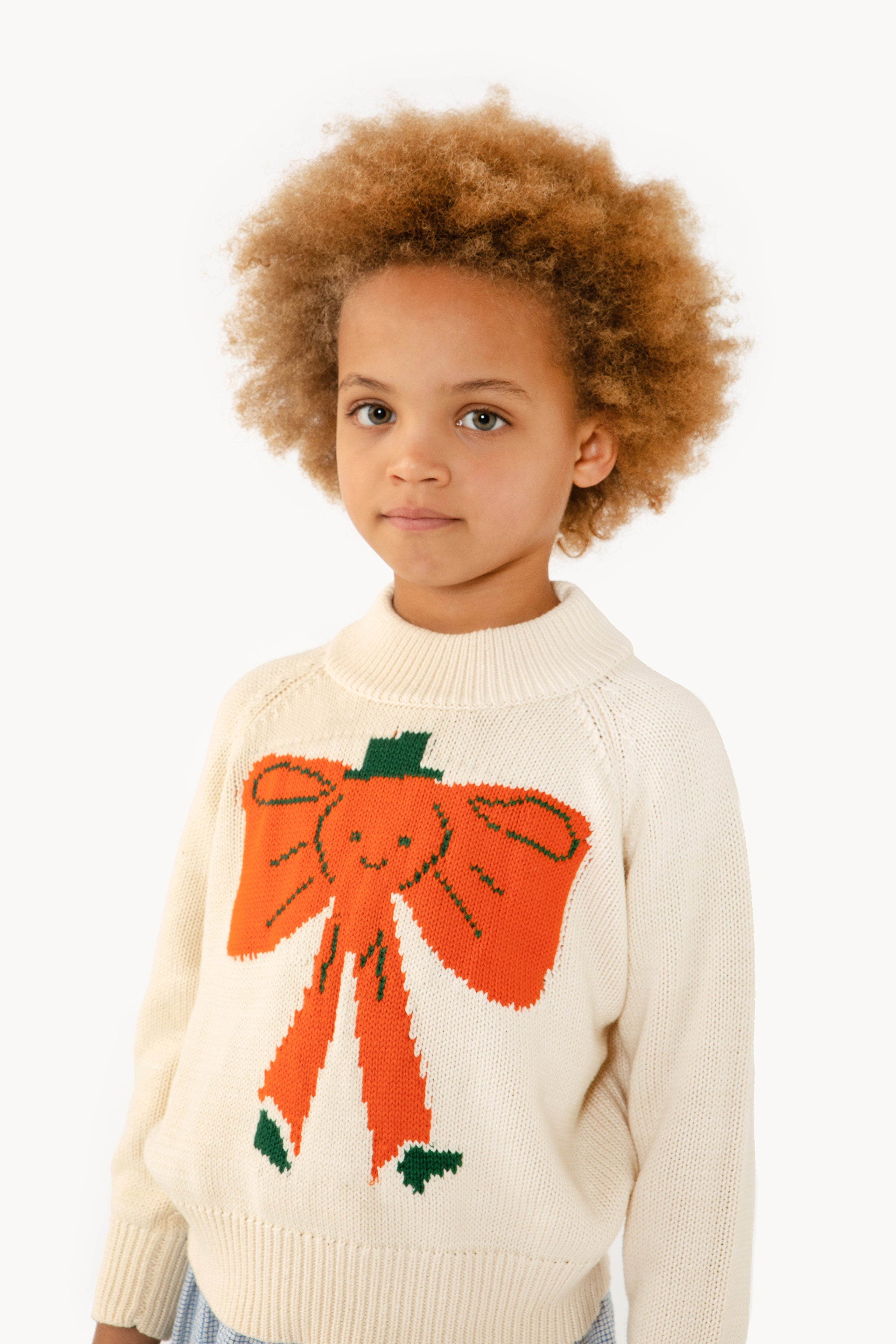Jersey Bow Cuello Alto light cream melange