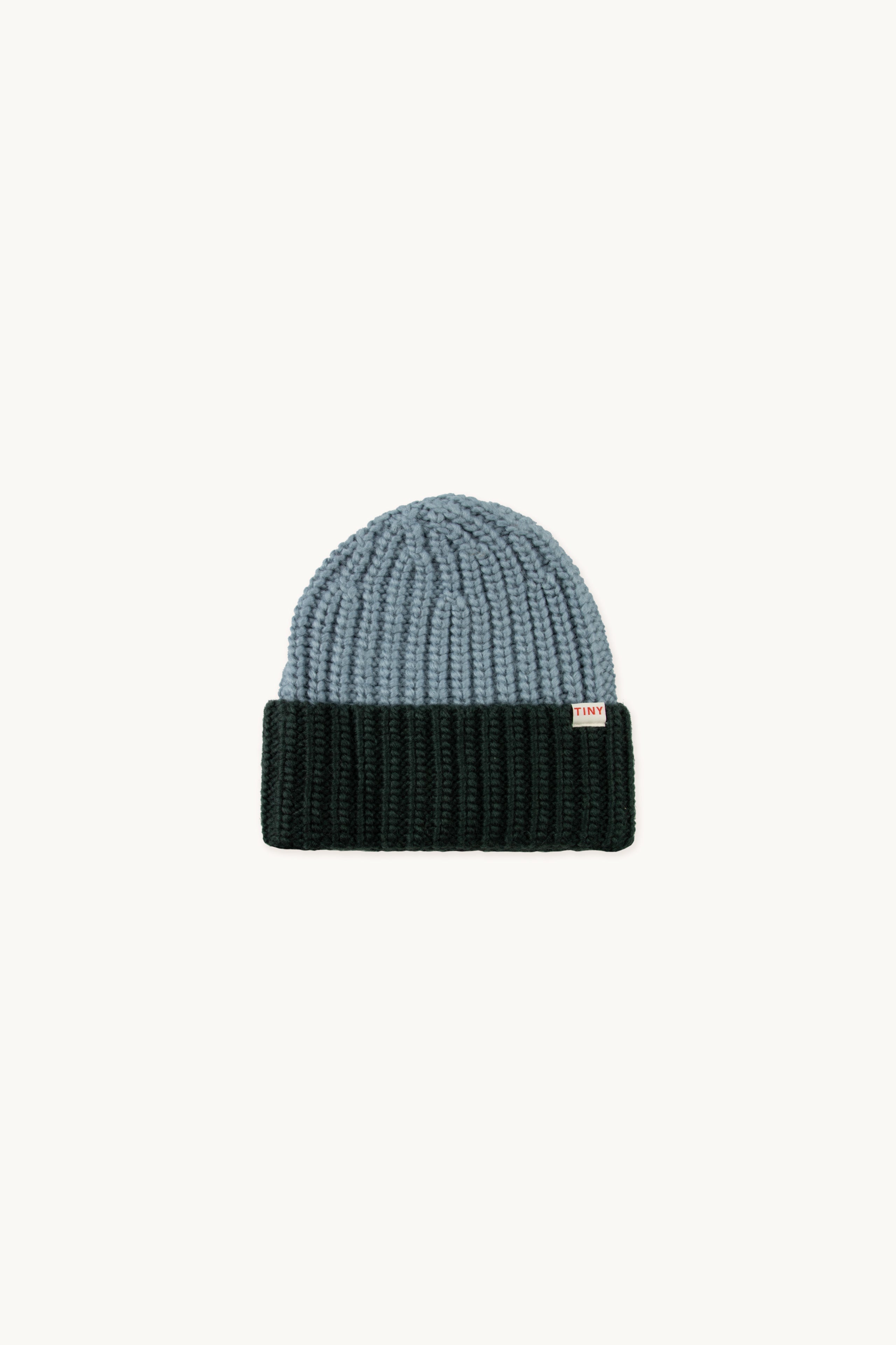 Color Block Beanie milky blue/dark green