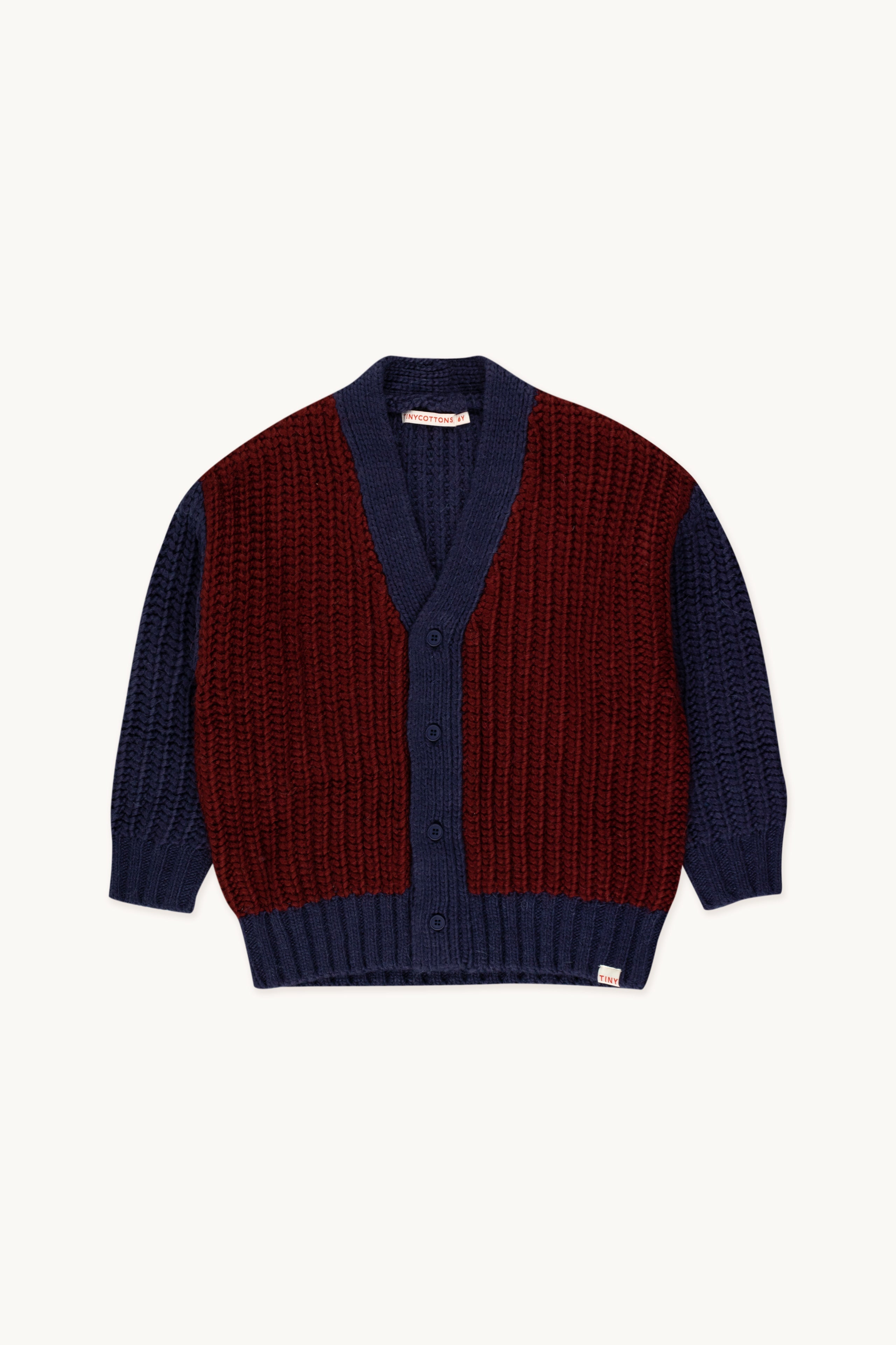 Cardigan Color Block maroon/navy