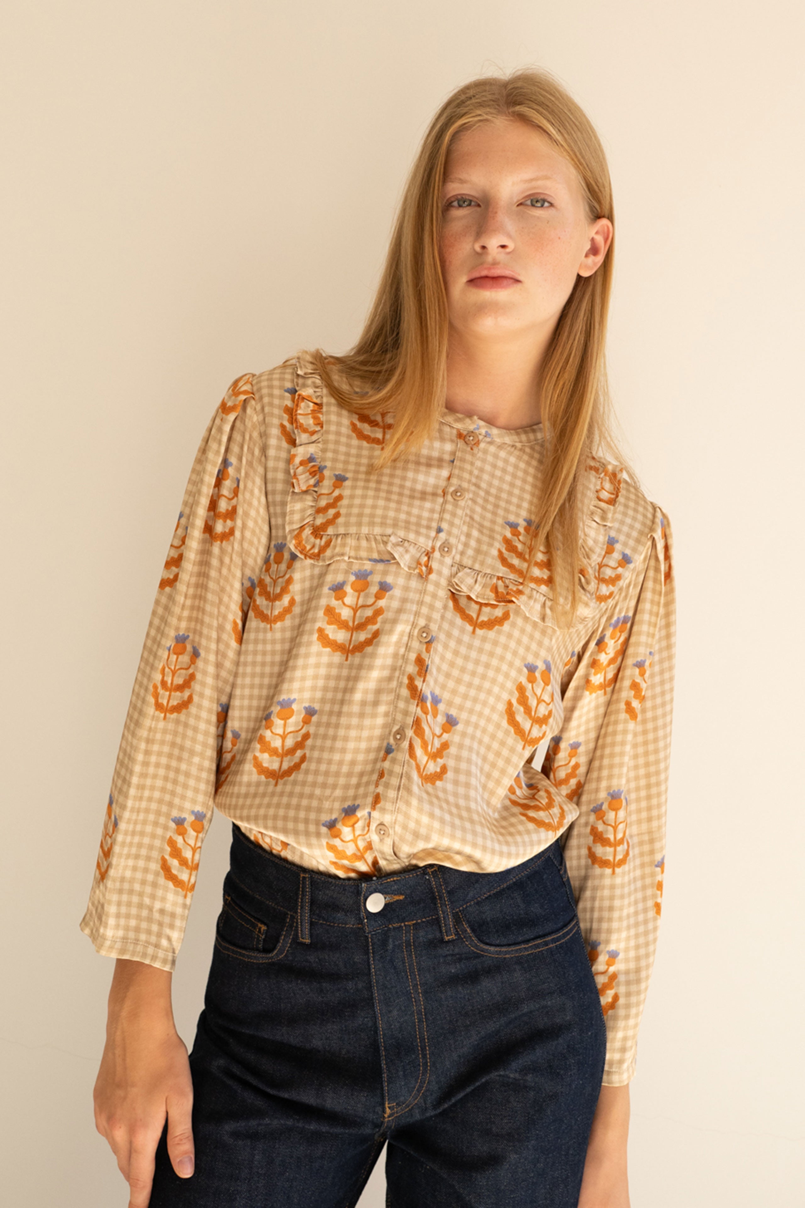 Cornflowers Blouse vanilla/taupe