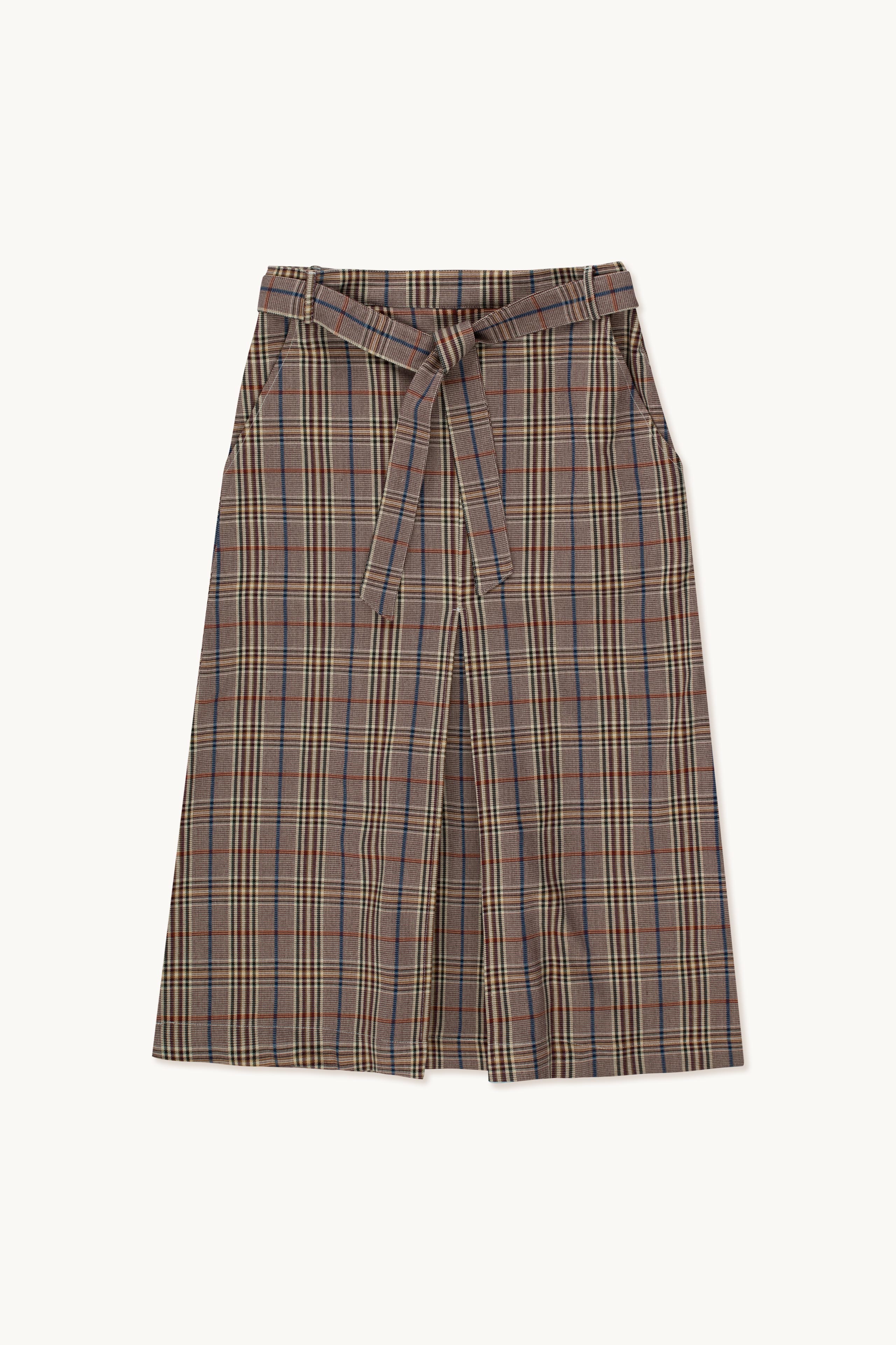 Check Midi Skirt maroon