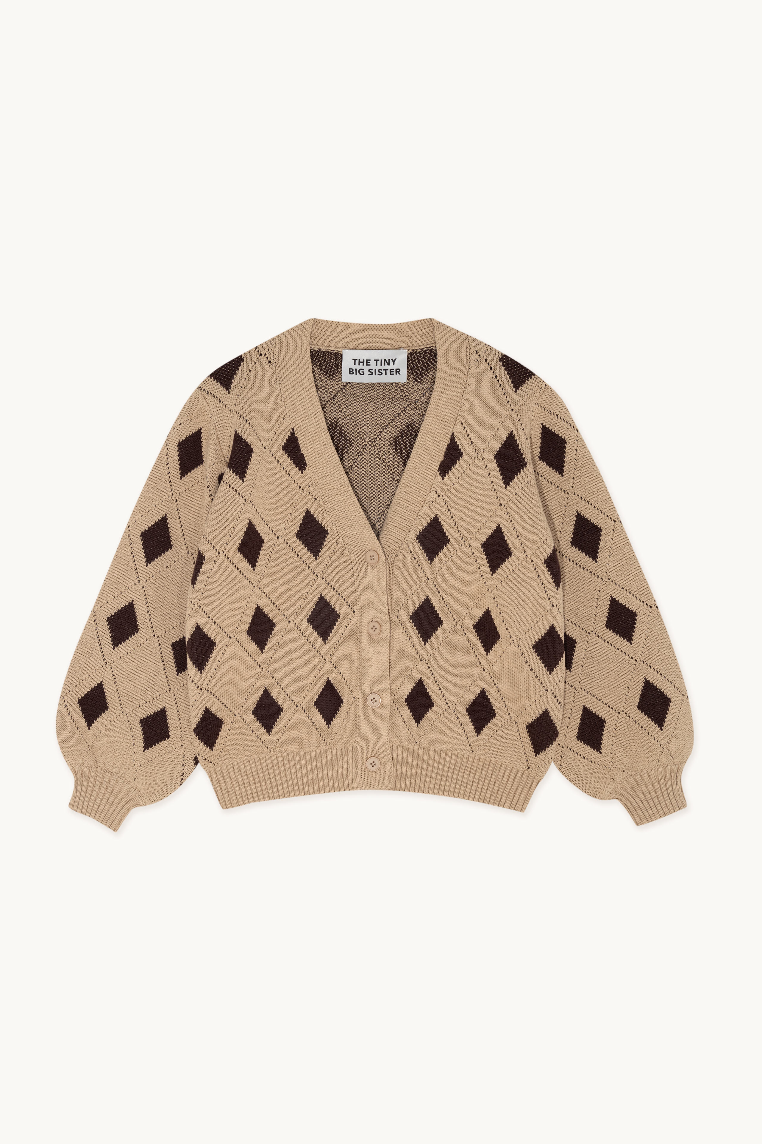 Cardigan Nora Bicolor taupe/dark brown