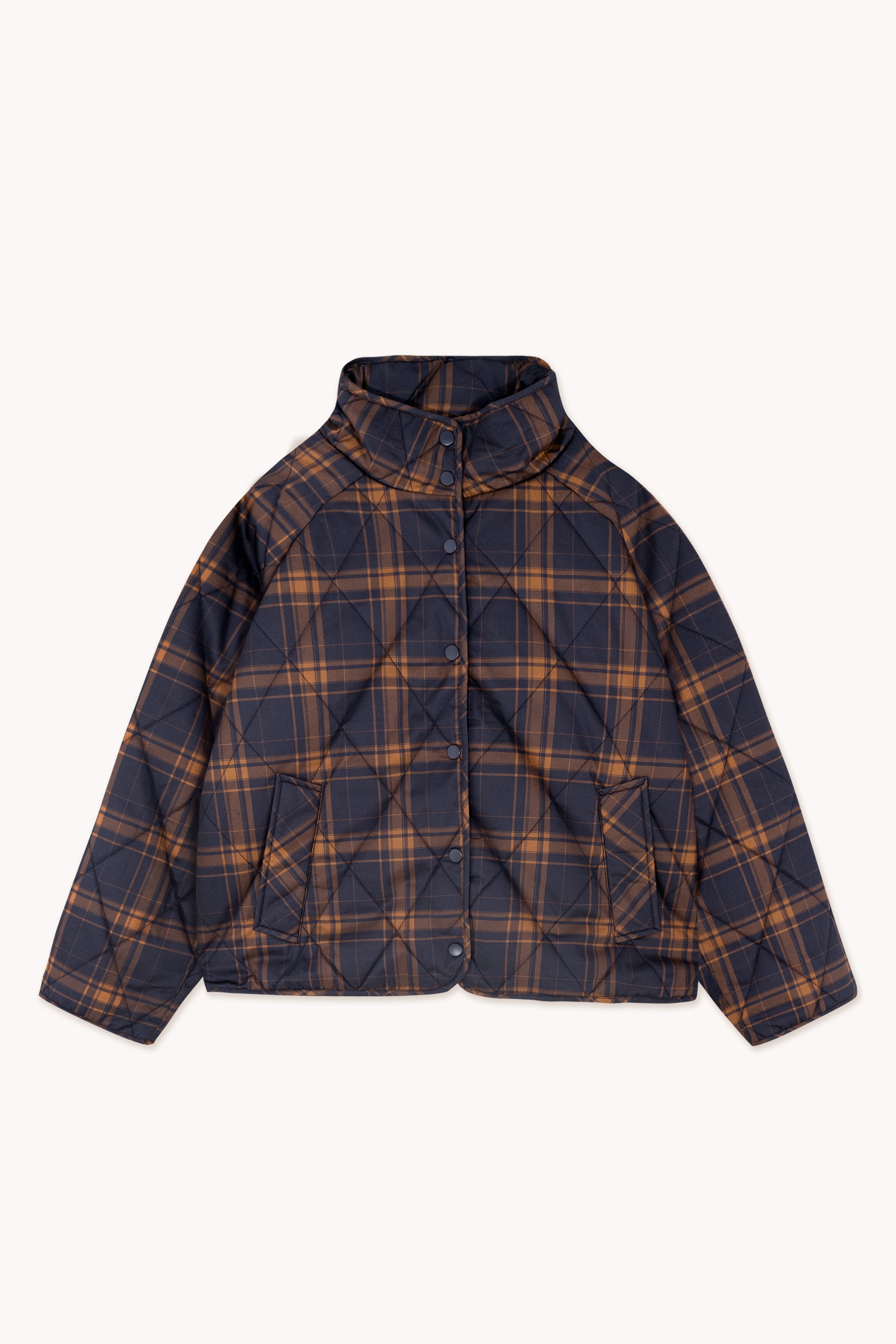 Short Quilted Jacket navy