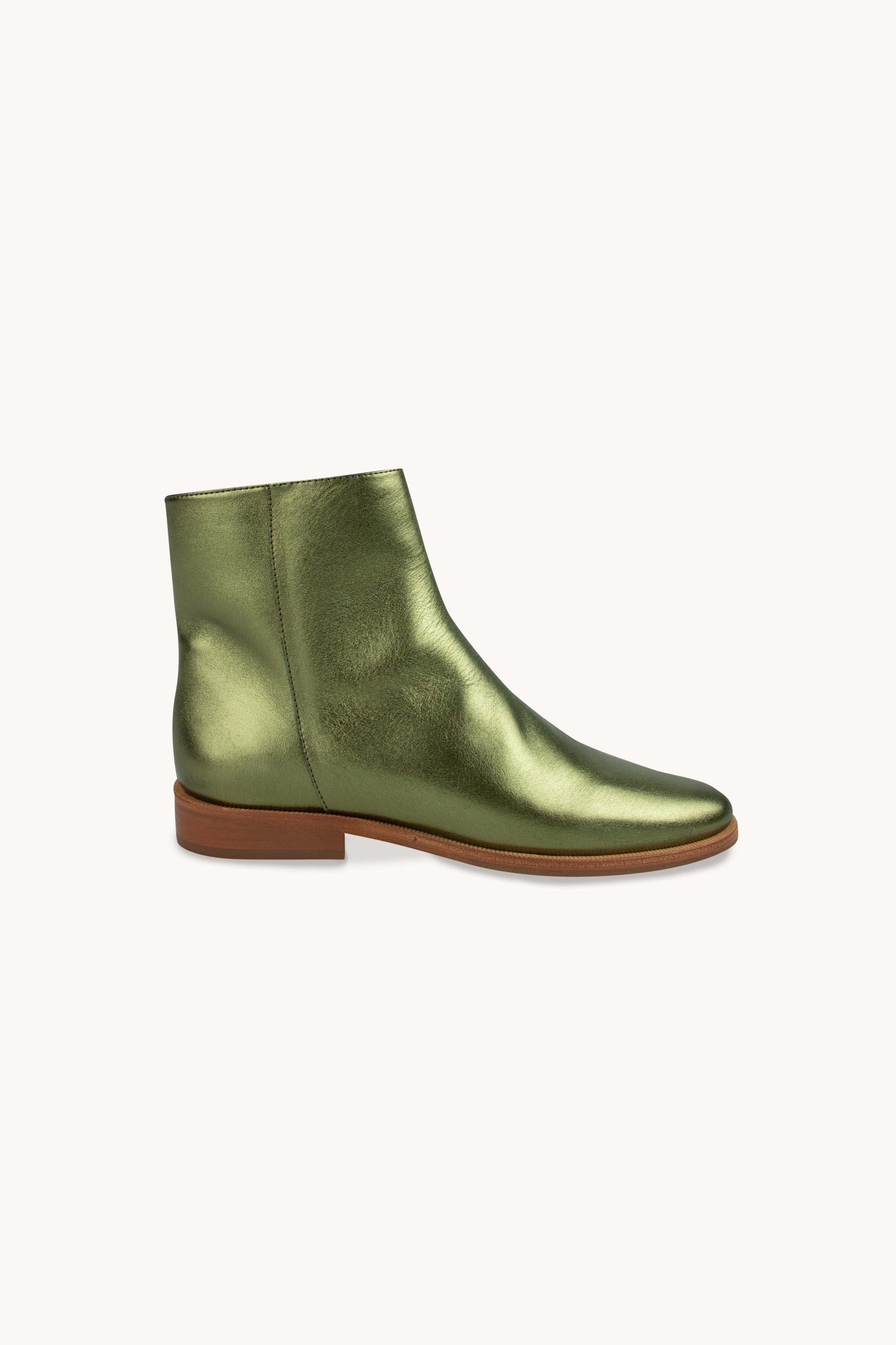 Metallic Ankle Boots khaki