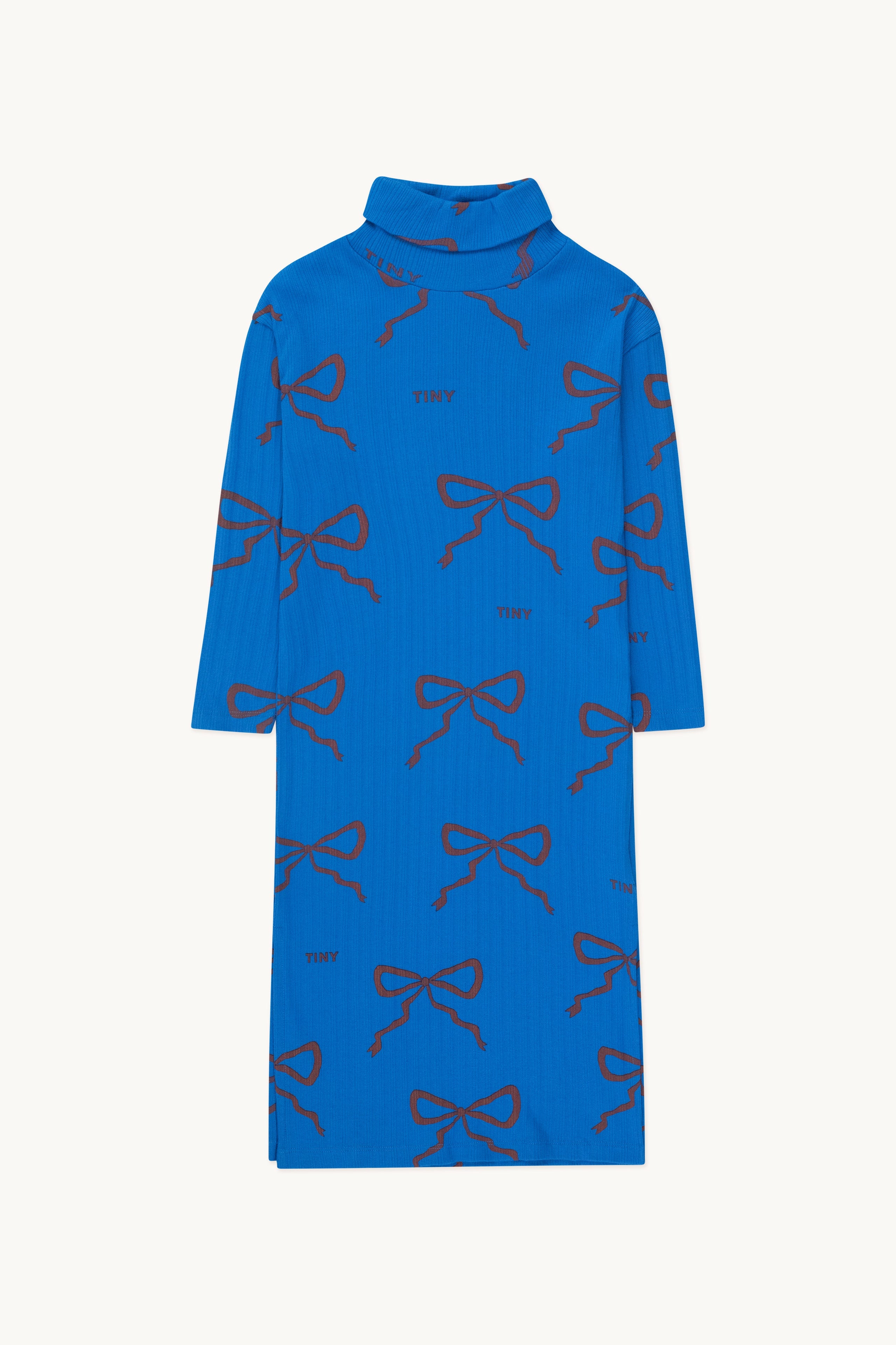 Bows Mockneck Dress blue