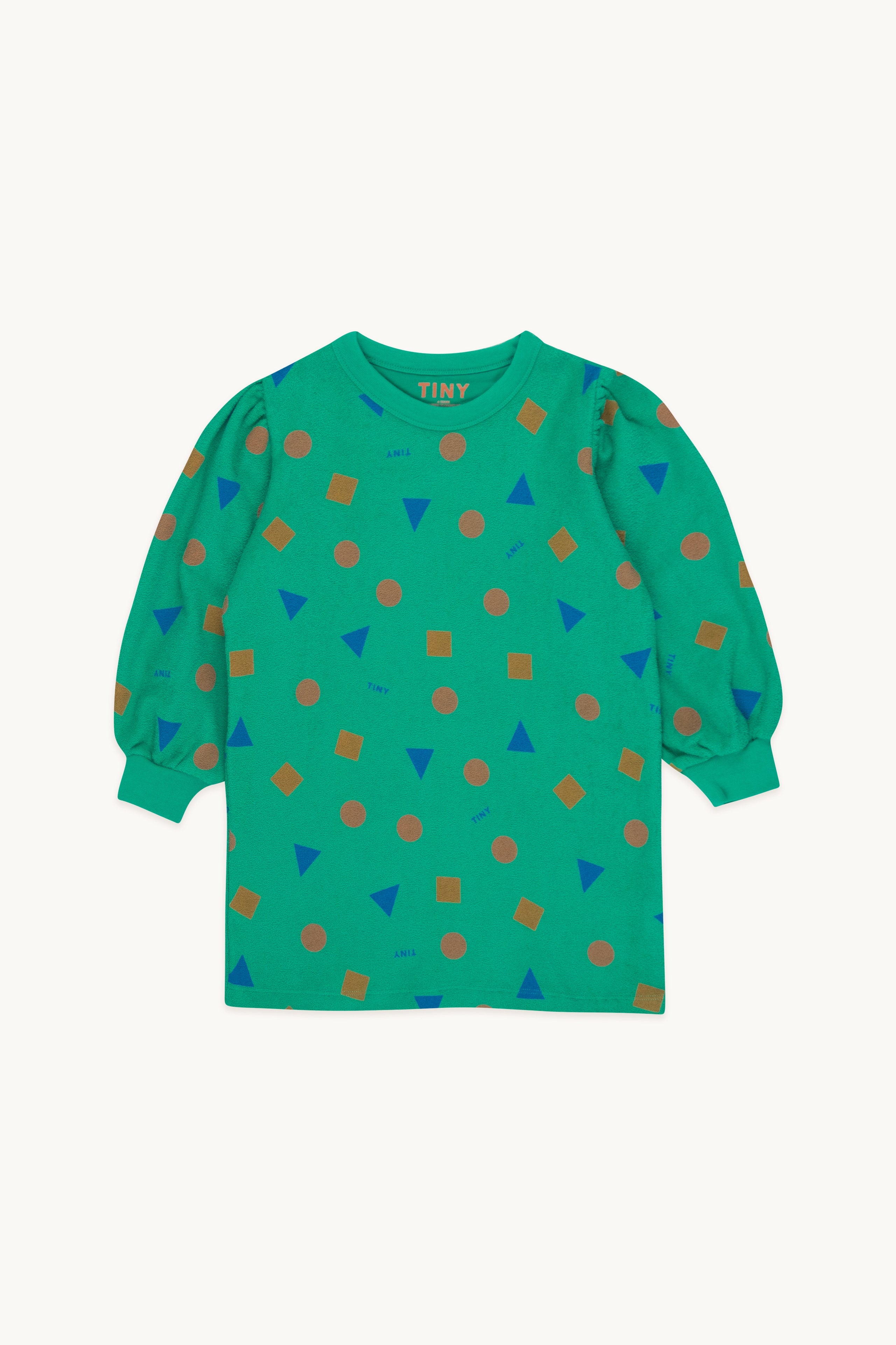 Geometric dress deep green