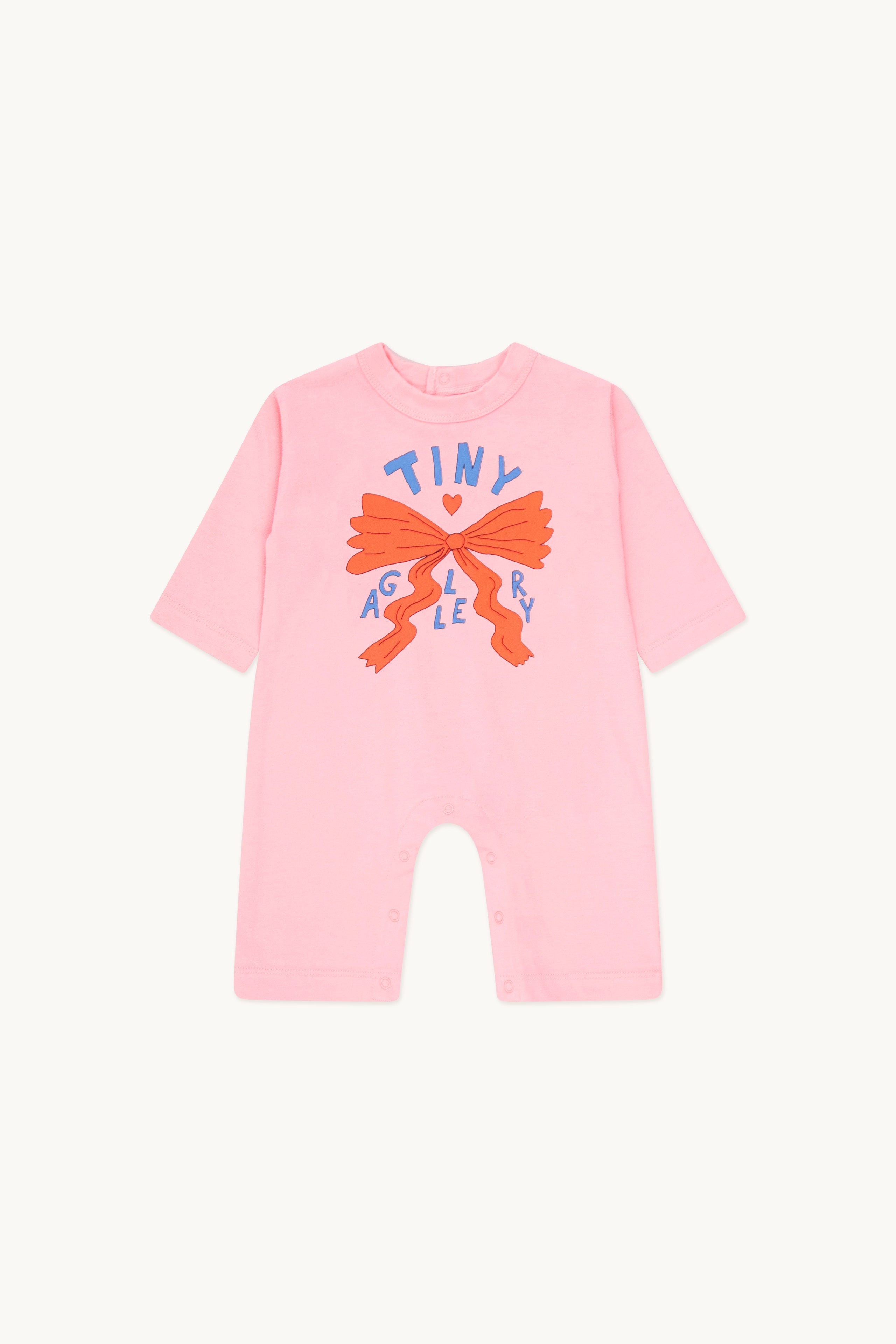 Tiny bows one-piece pink