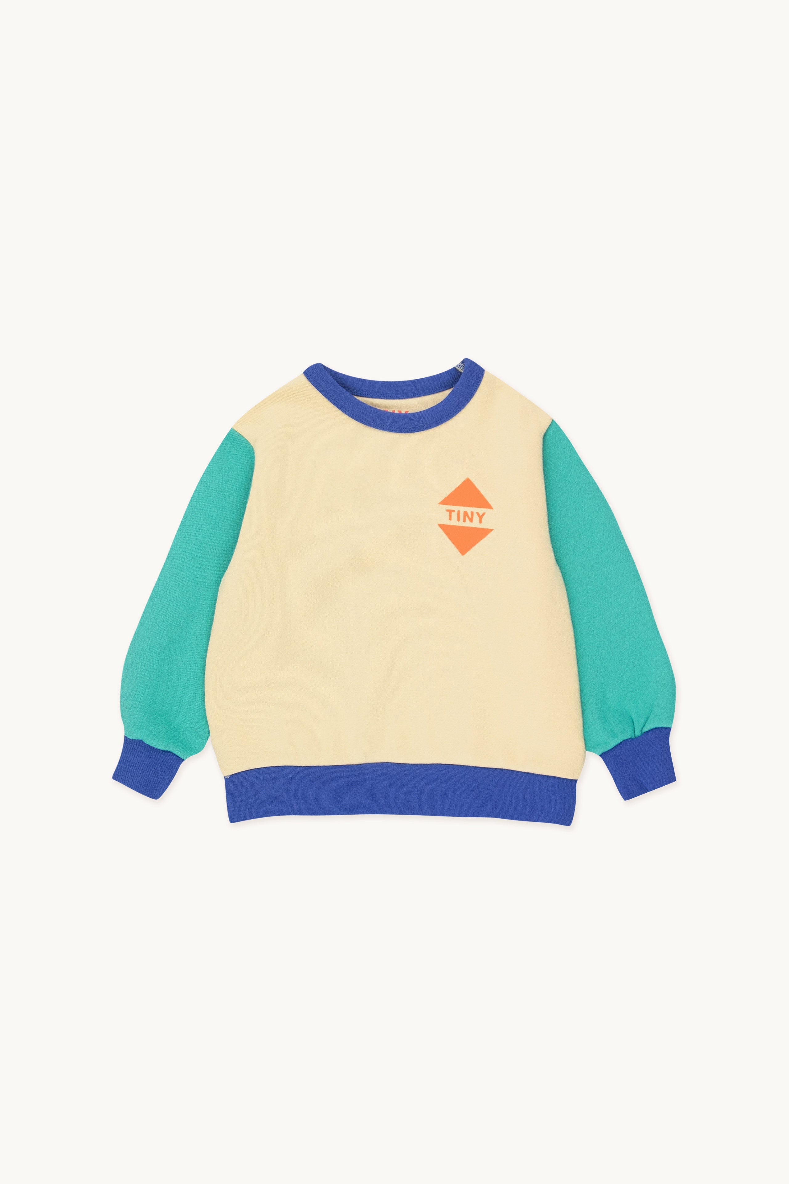 Color block sweatshirt ivory/emerald