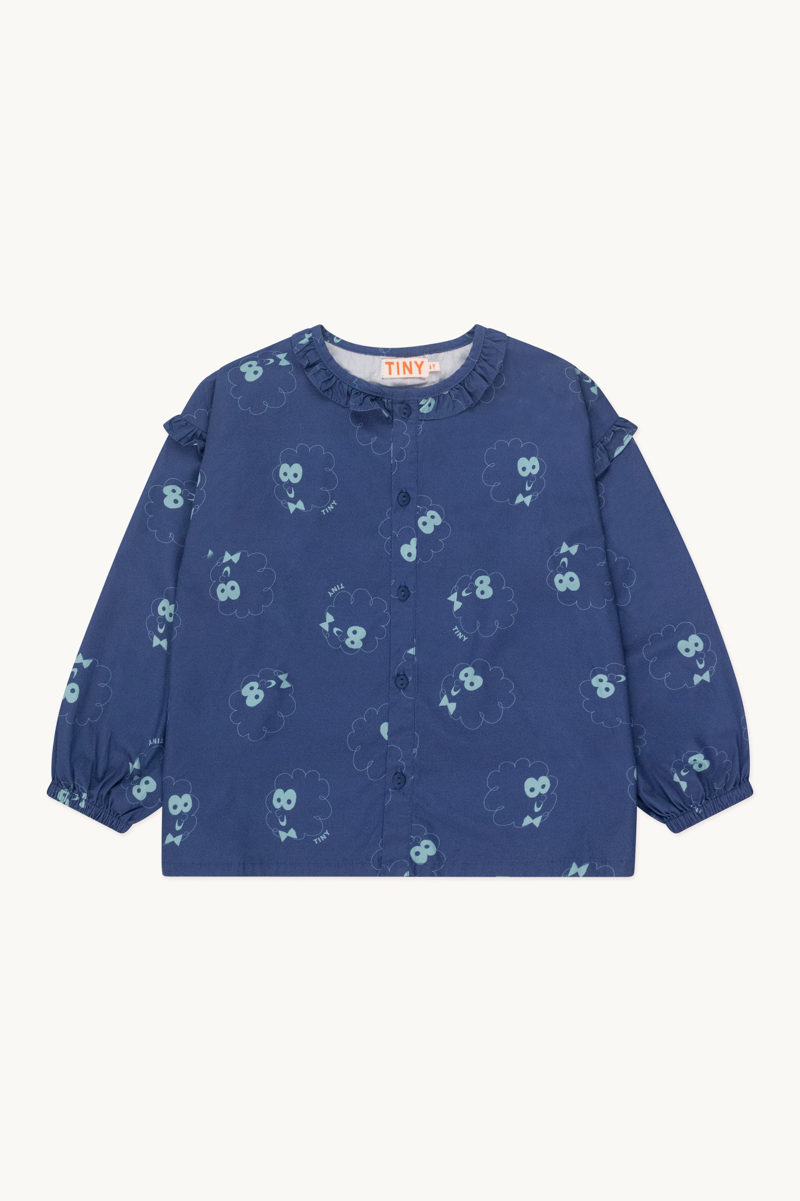 Guest frilled blouse light navy