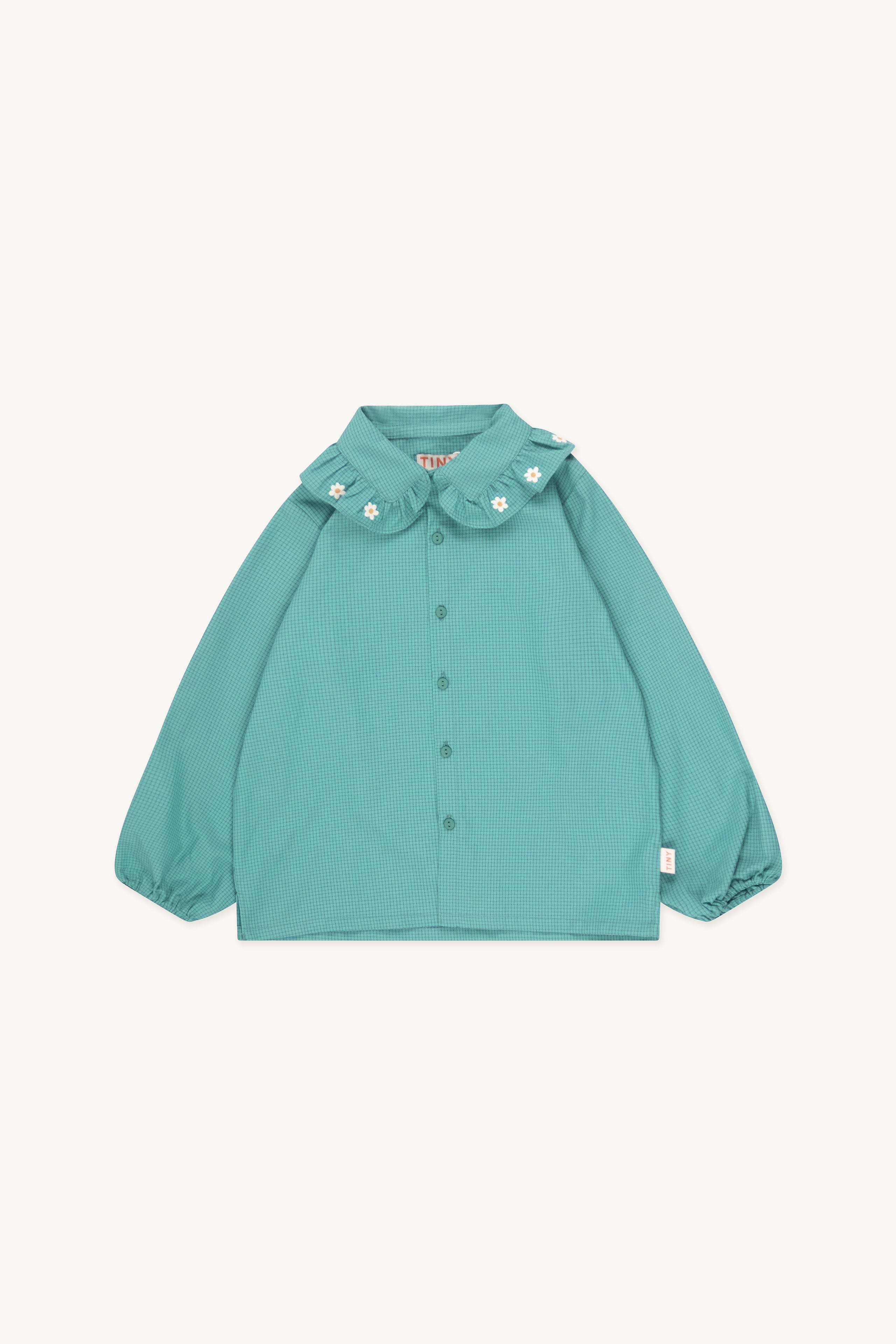 Daisy frill collar shirt dark emerald