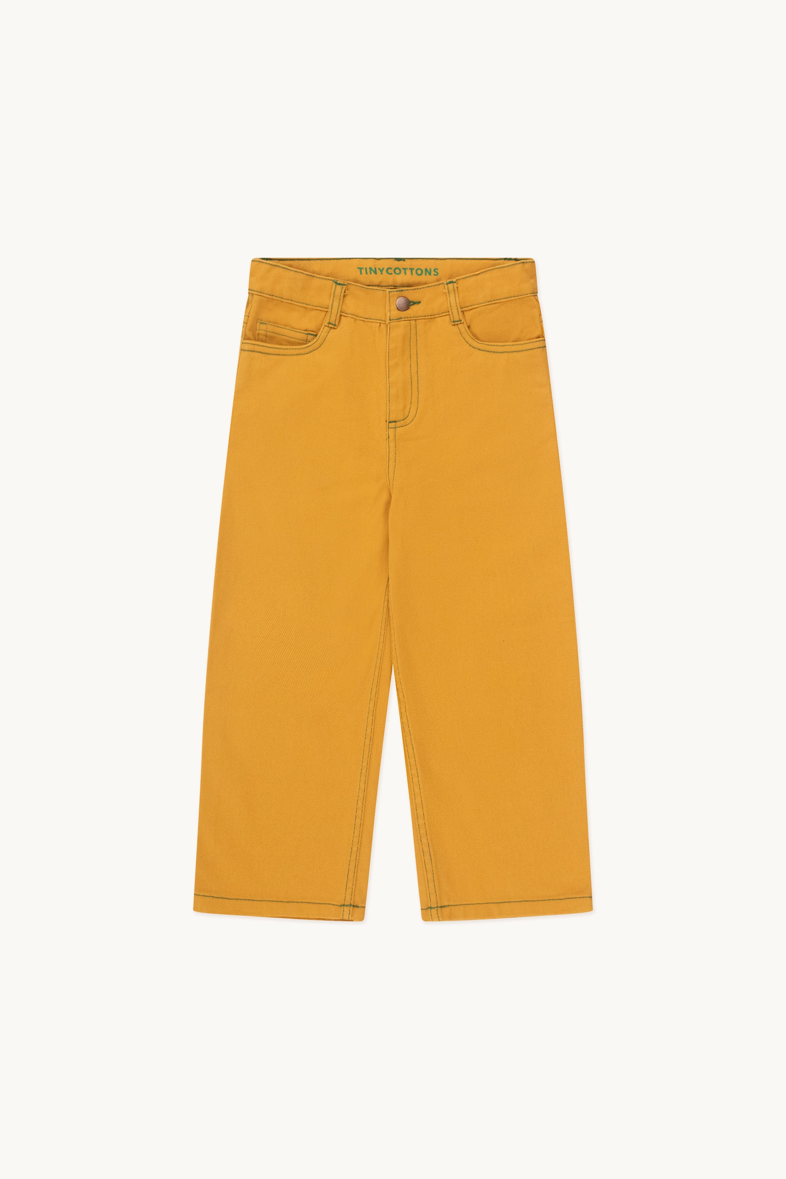 Straight contrast jeans mustard