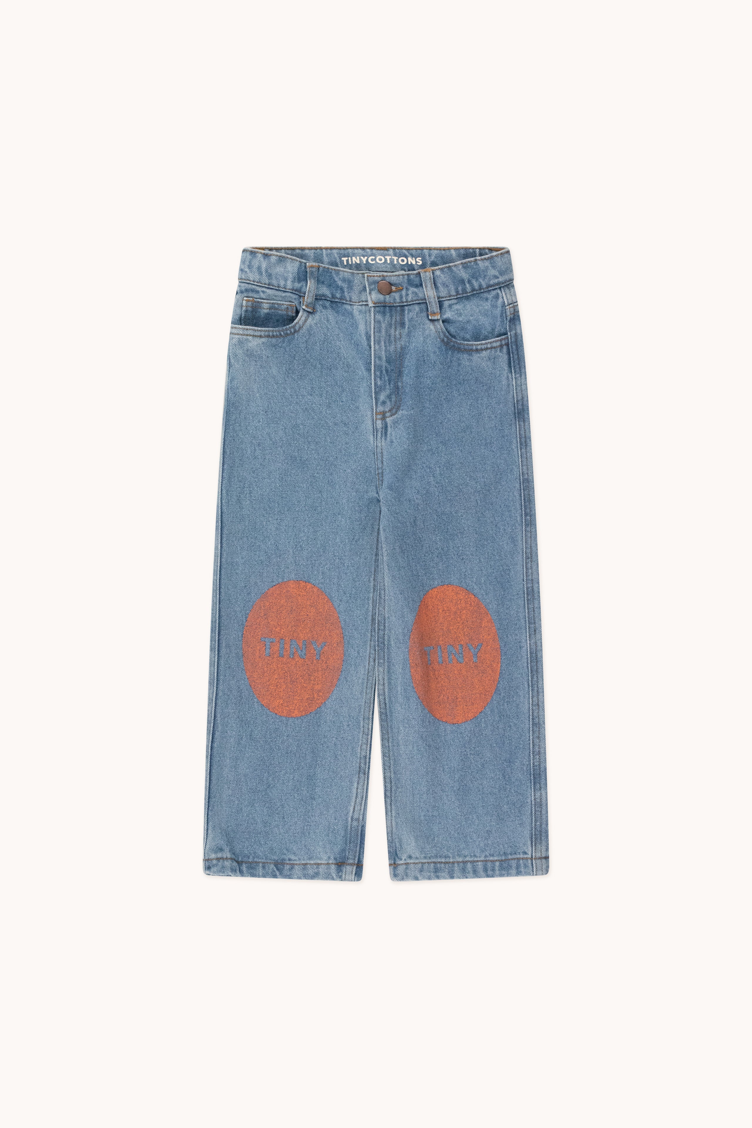 Printed jeans medium wash denim