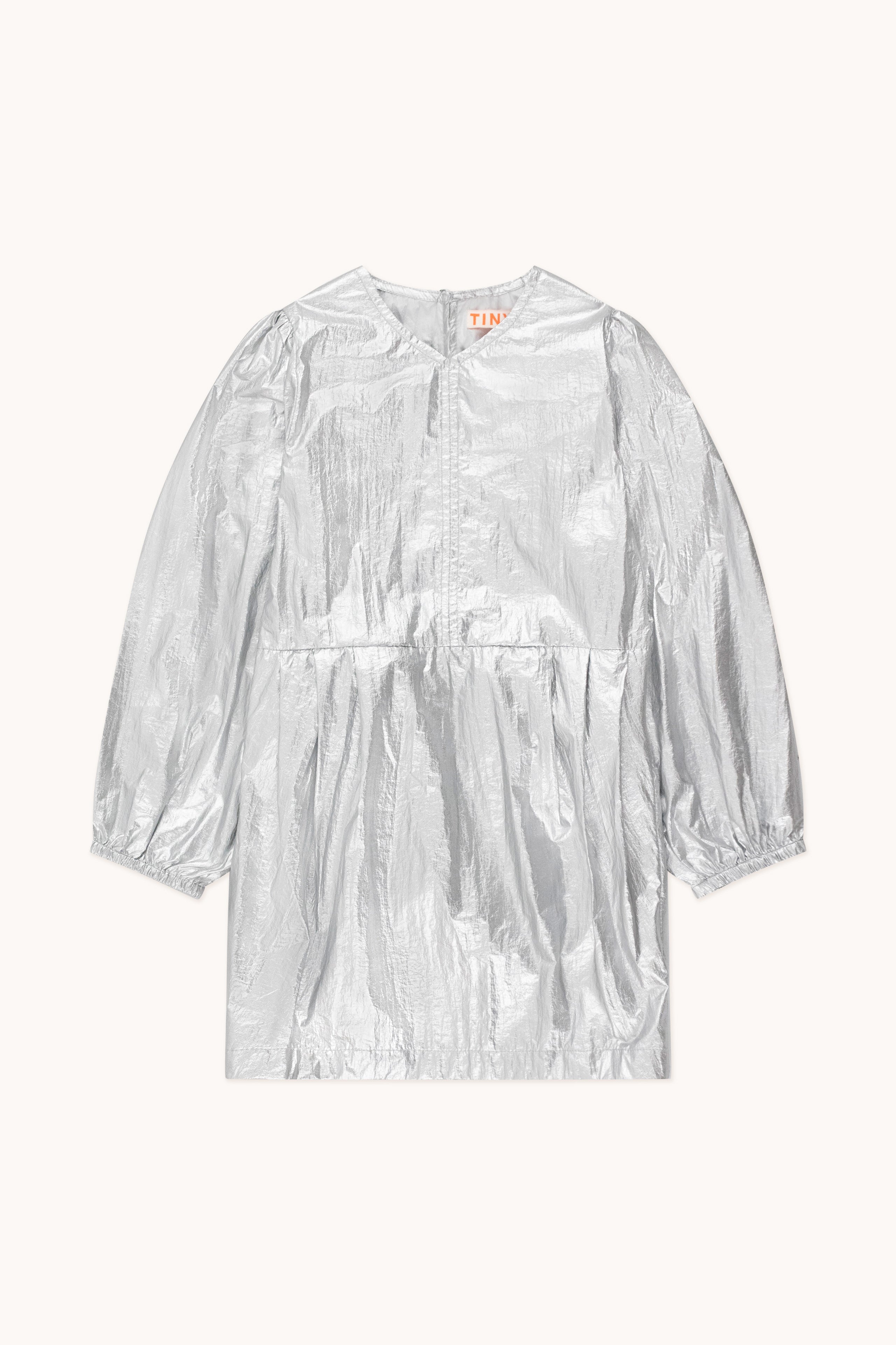 Vestido metalizado silver metallic