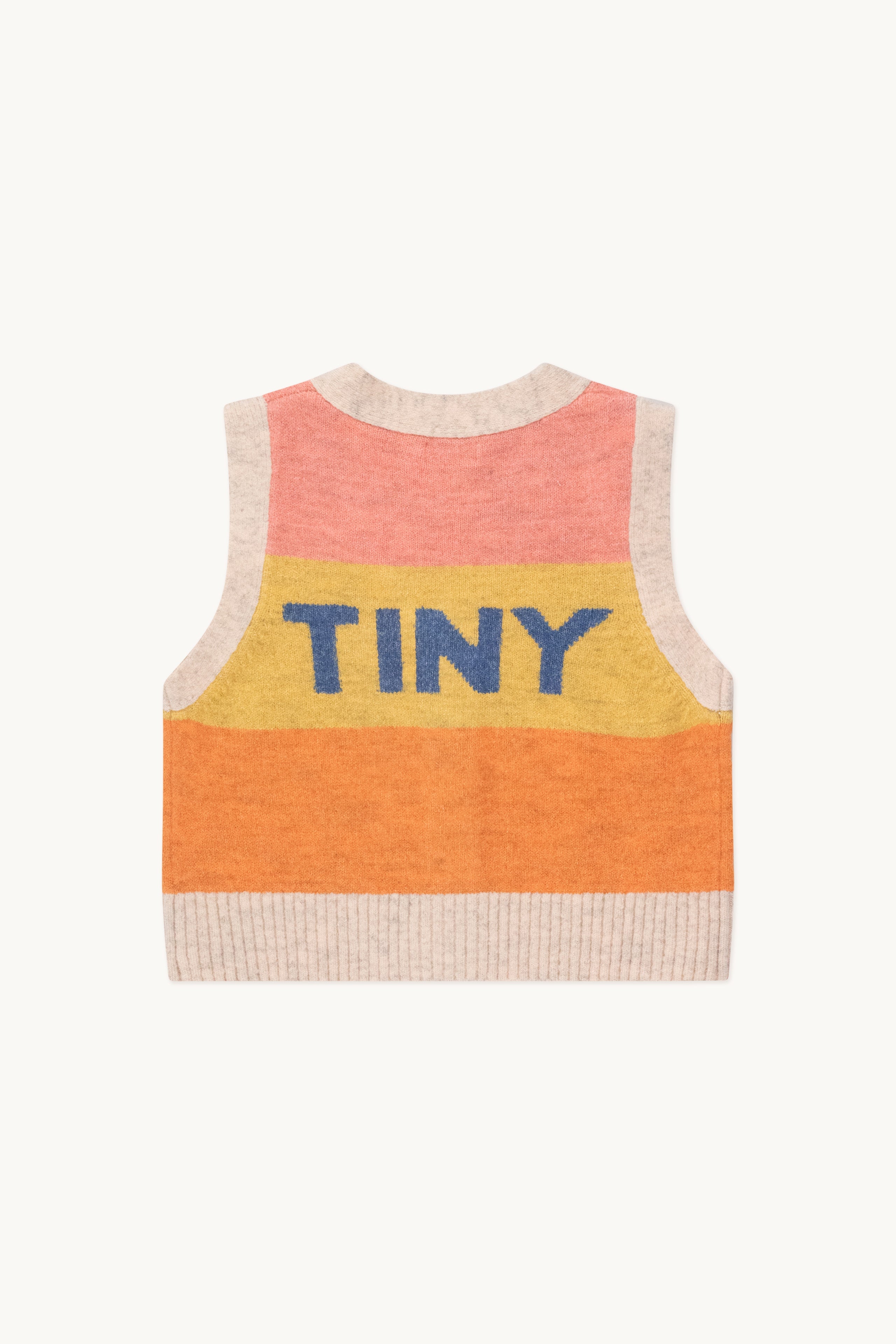 Color block tiny vest peach/eggnog/summer red