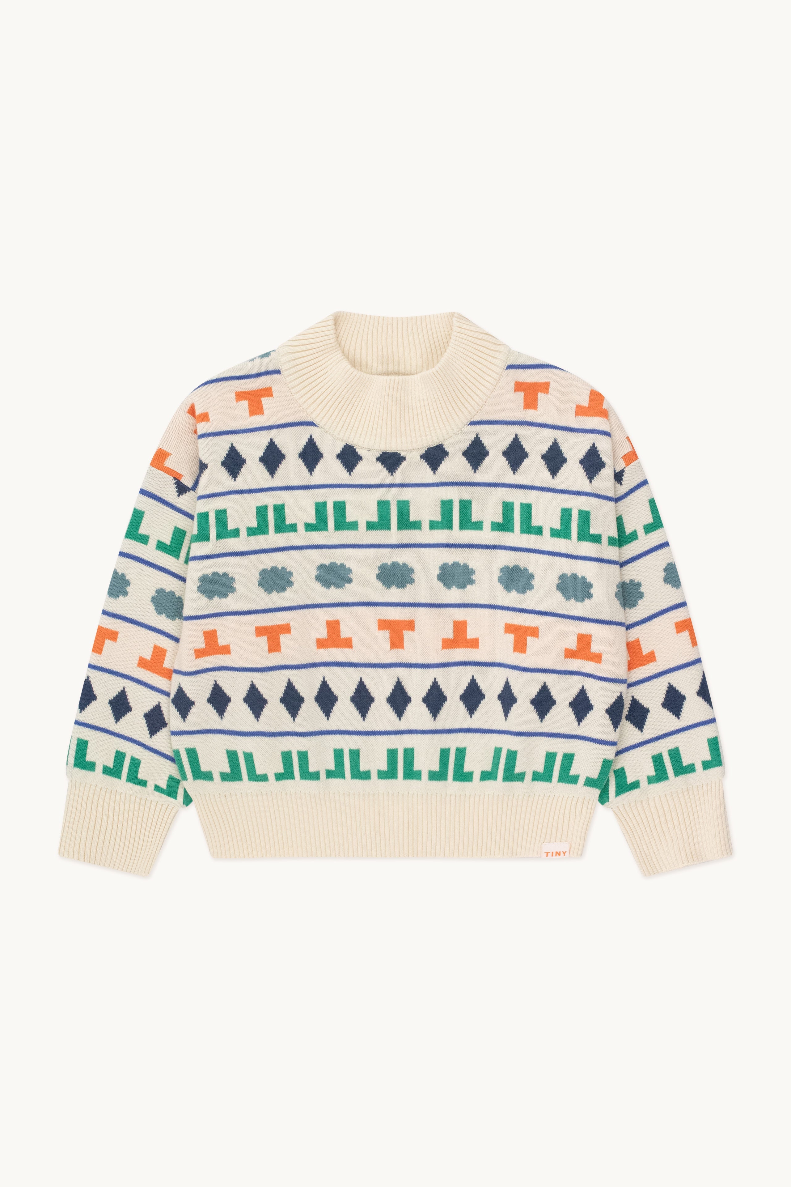 Diamond mockneck sweater vanilla