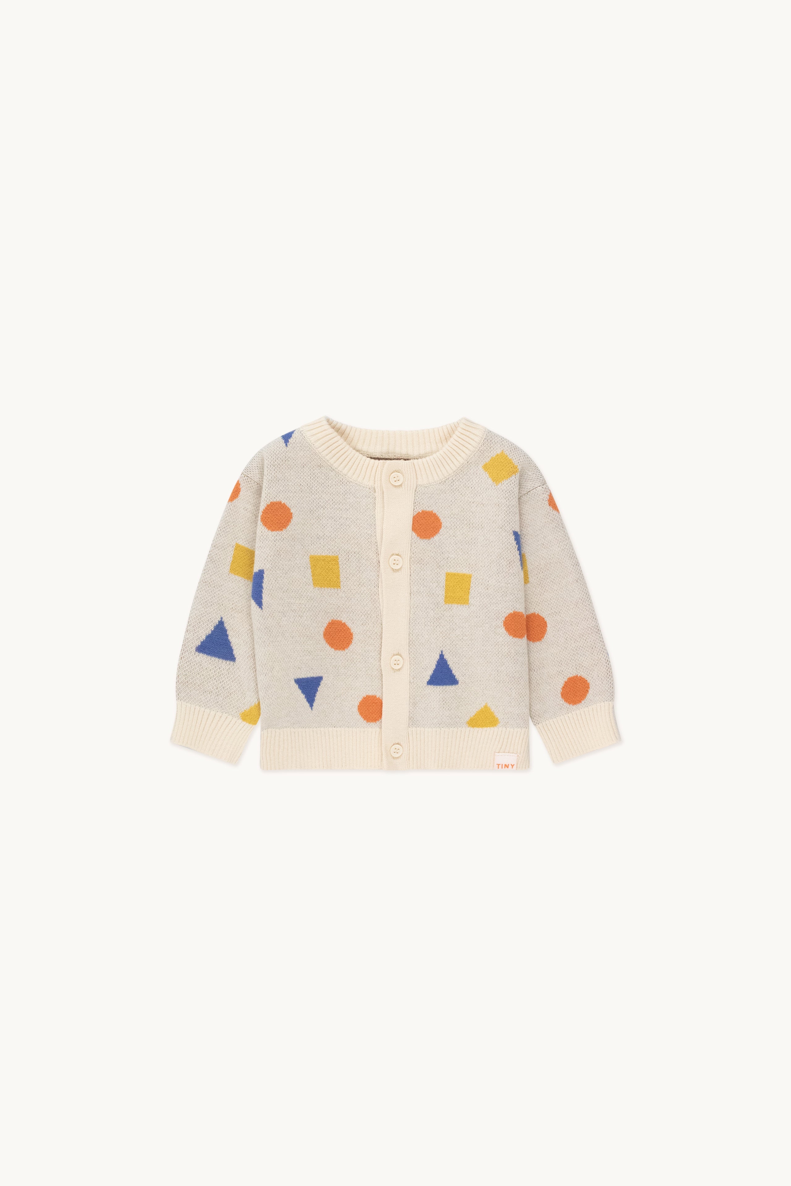 Geometric baby cardigan vanilla
