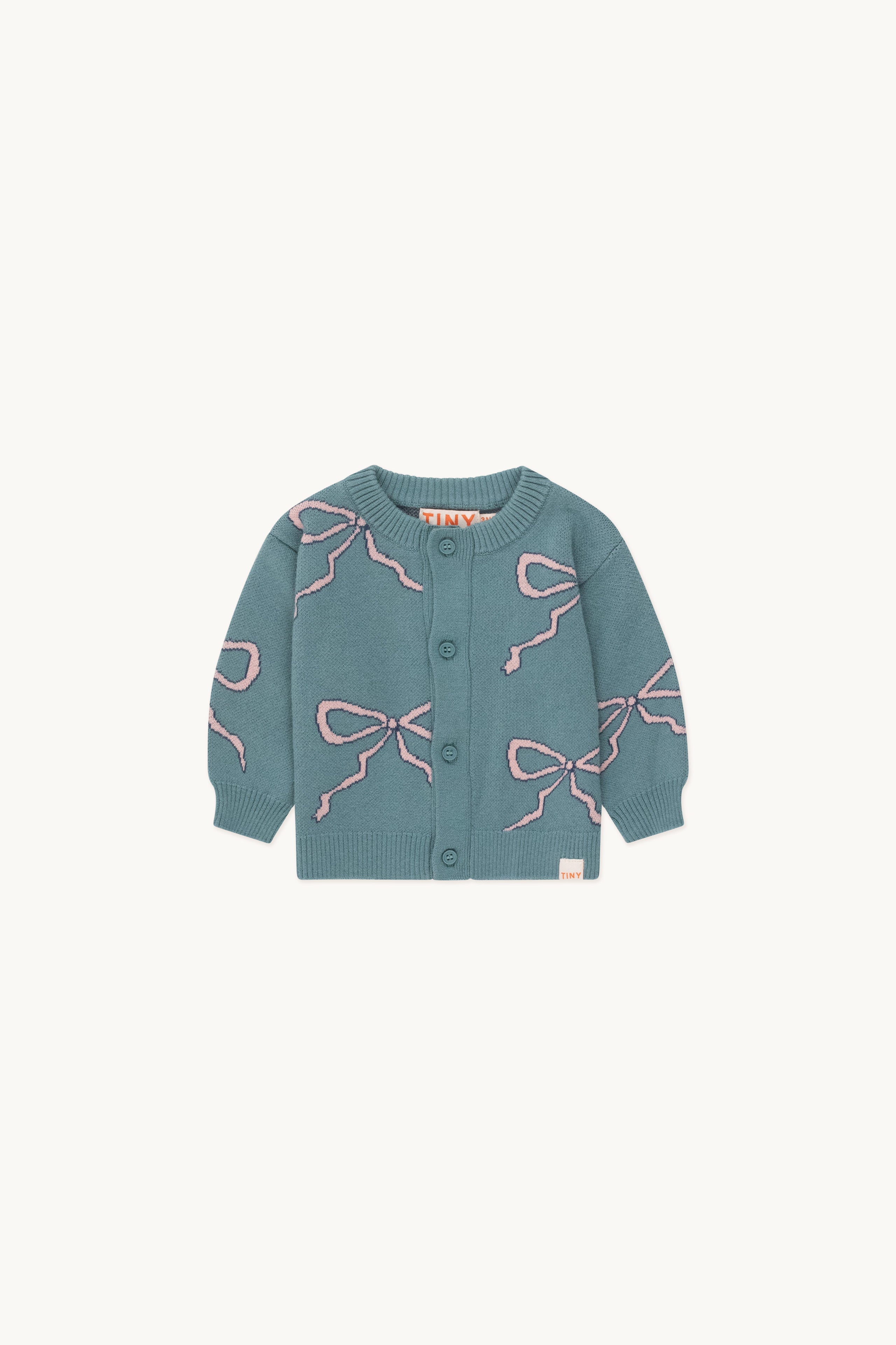 Bow baby cardigan warm blue