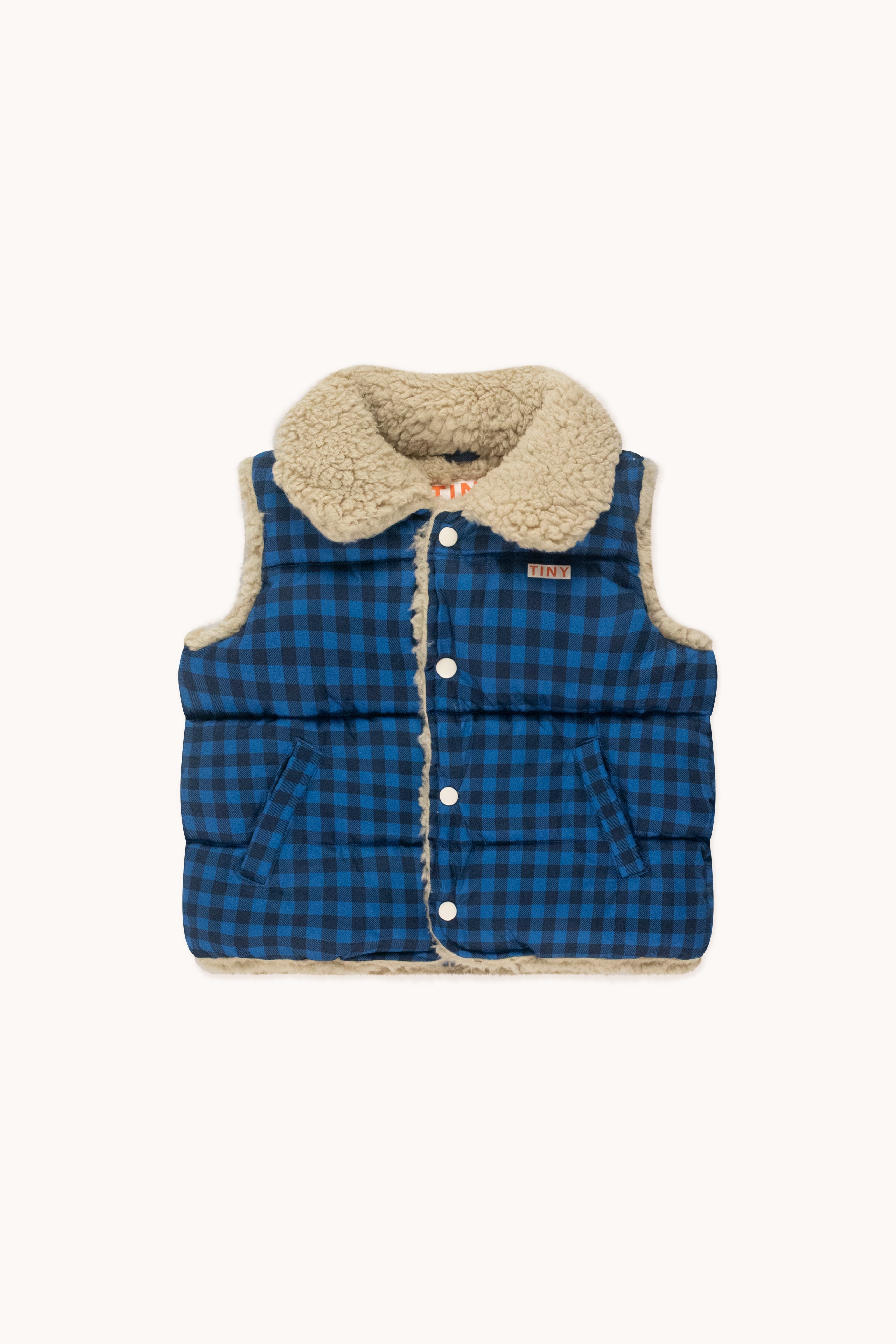 Chaleco acolchado vichy blue/navy