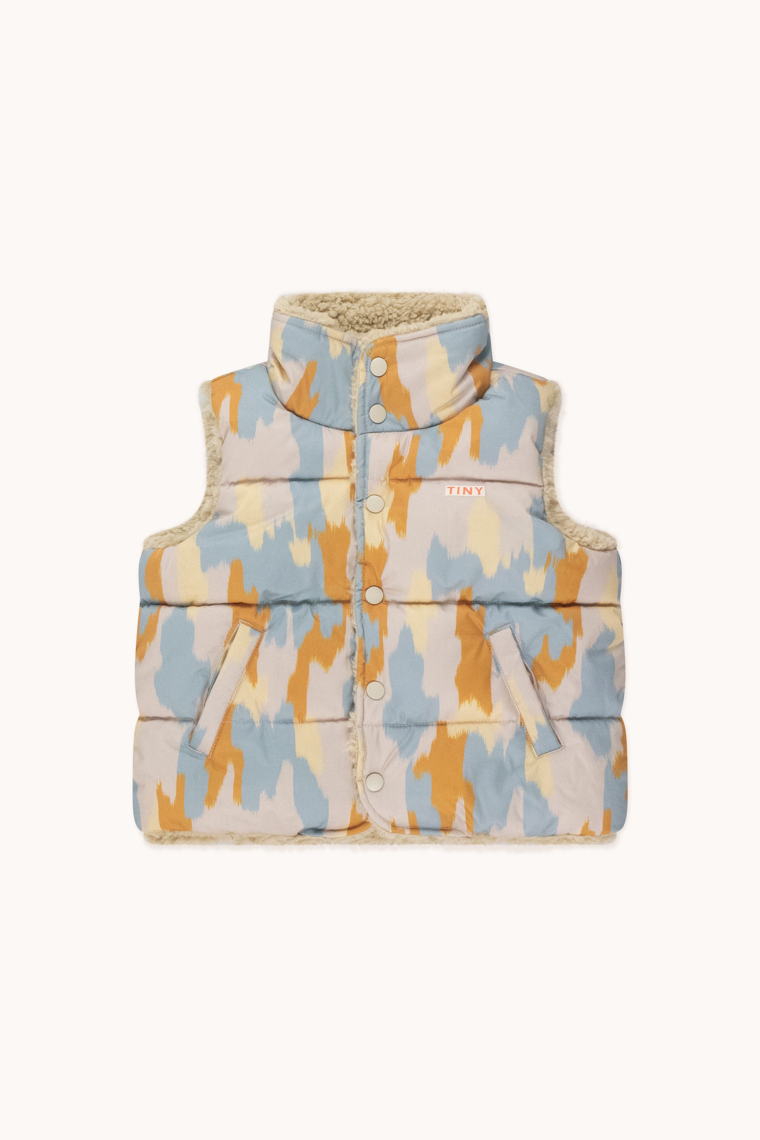 Chaleco acolchado camo warm grey