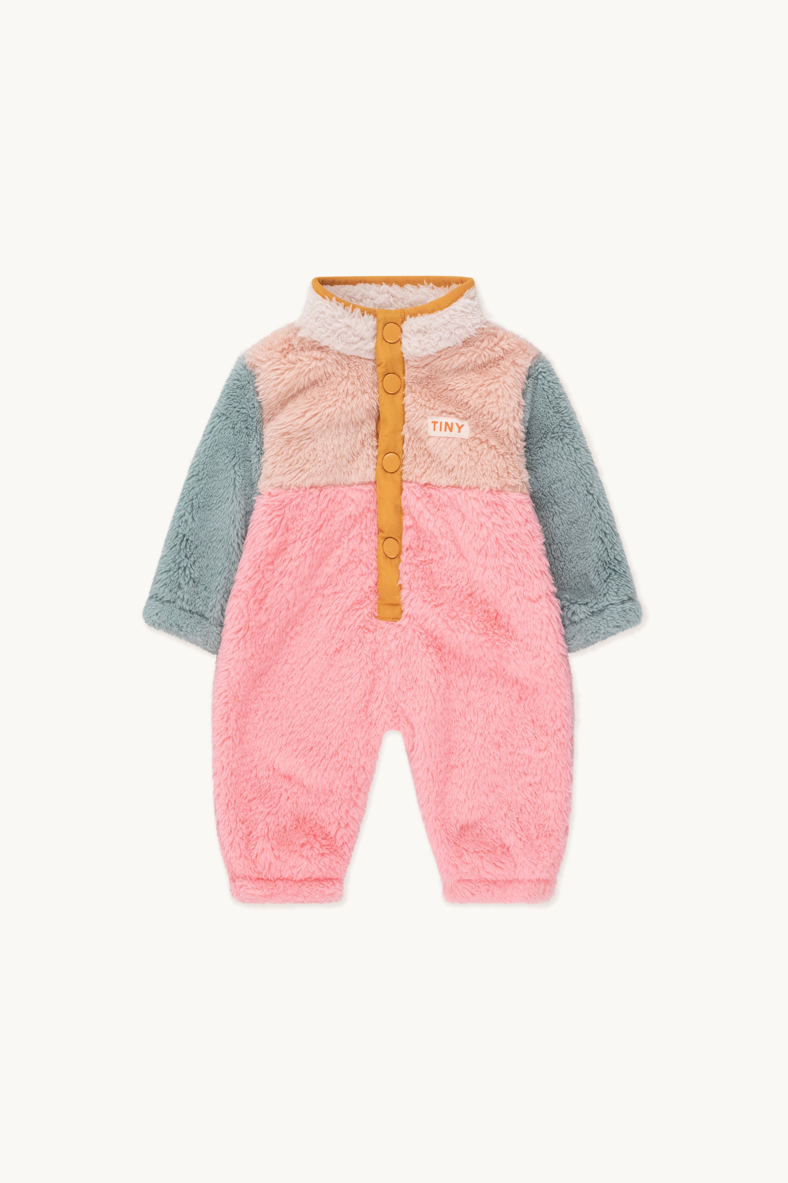 Colour block polar sherpa one-piece wild rose/pink