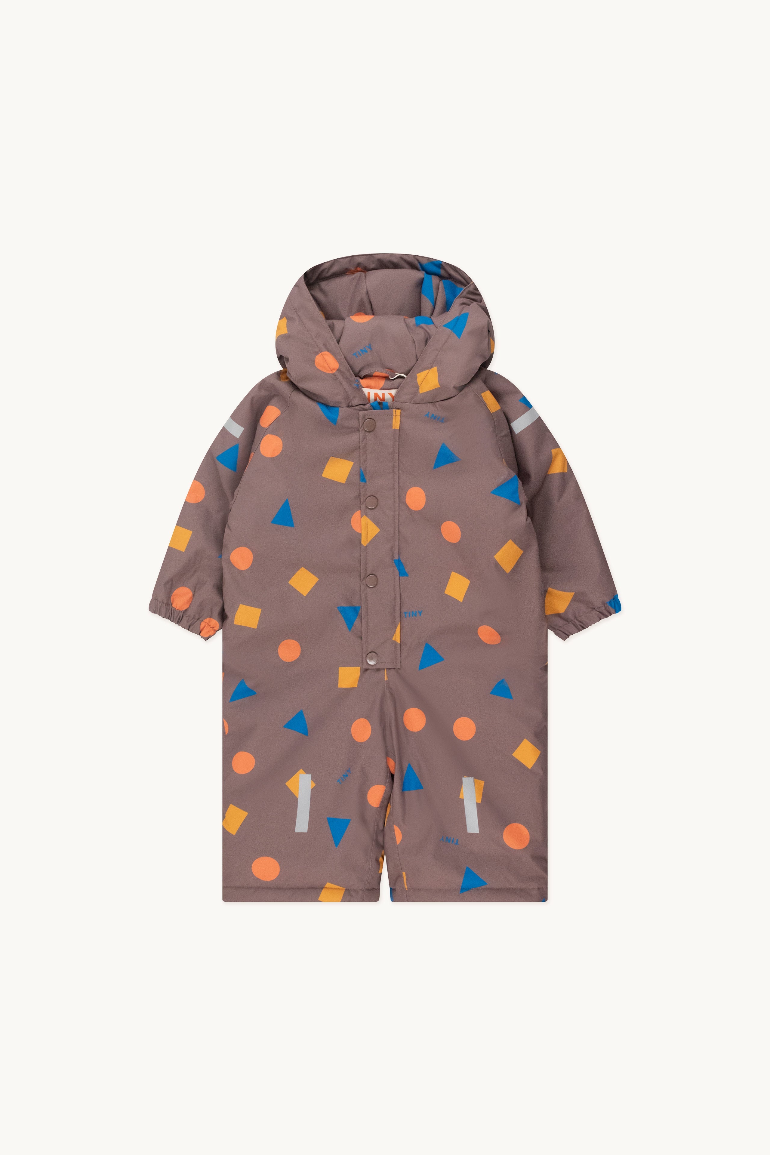 Geometric snow one-piece purple grey