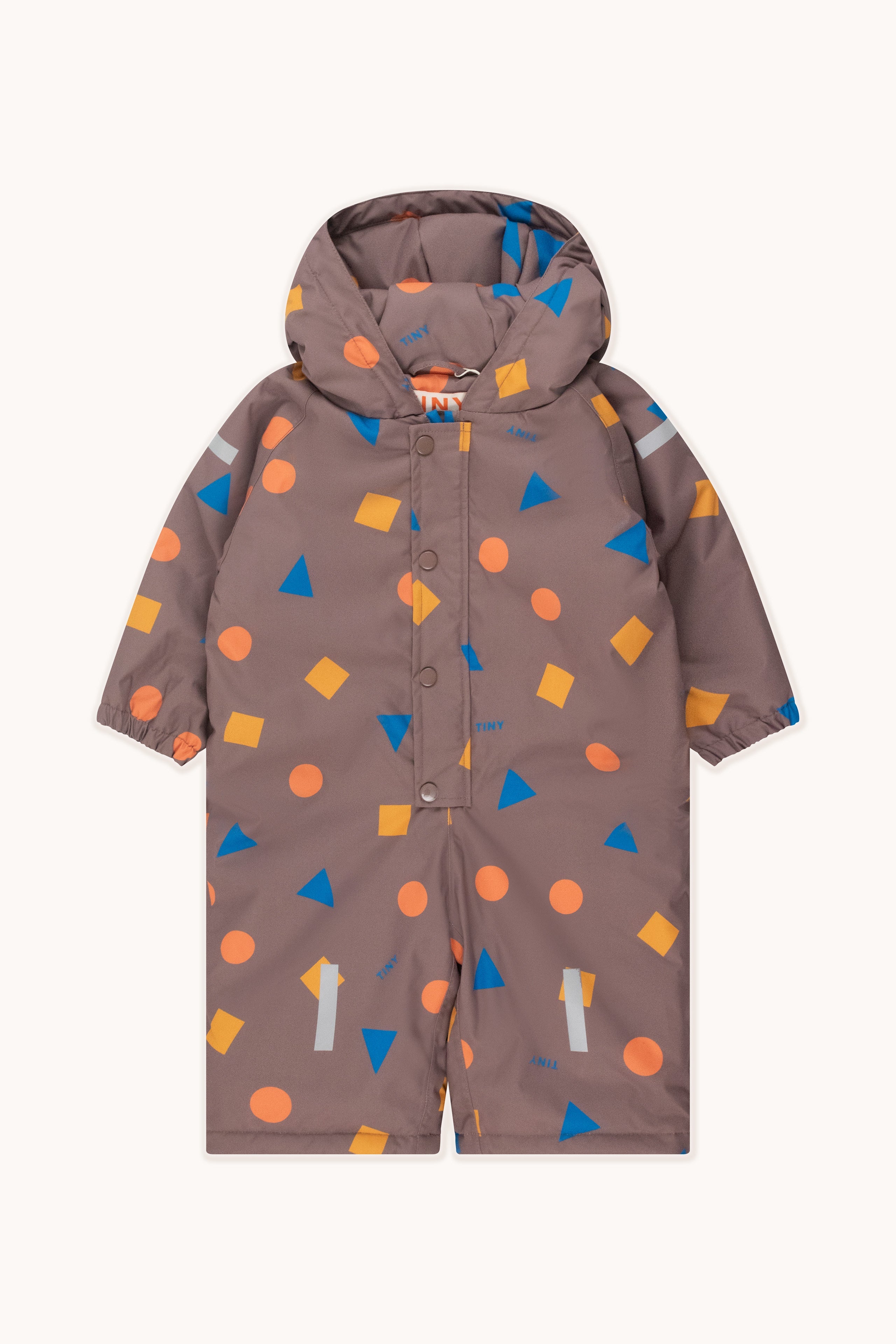 Geometric snow one-piece purple grey