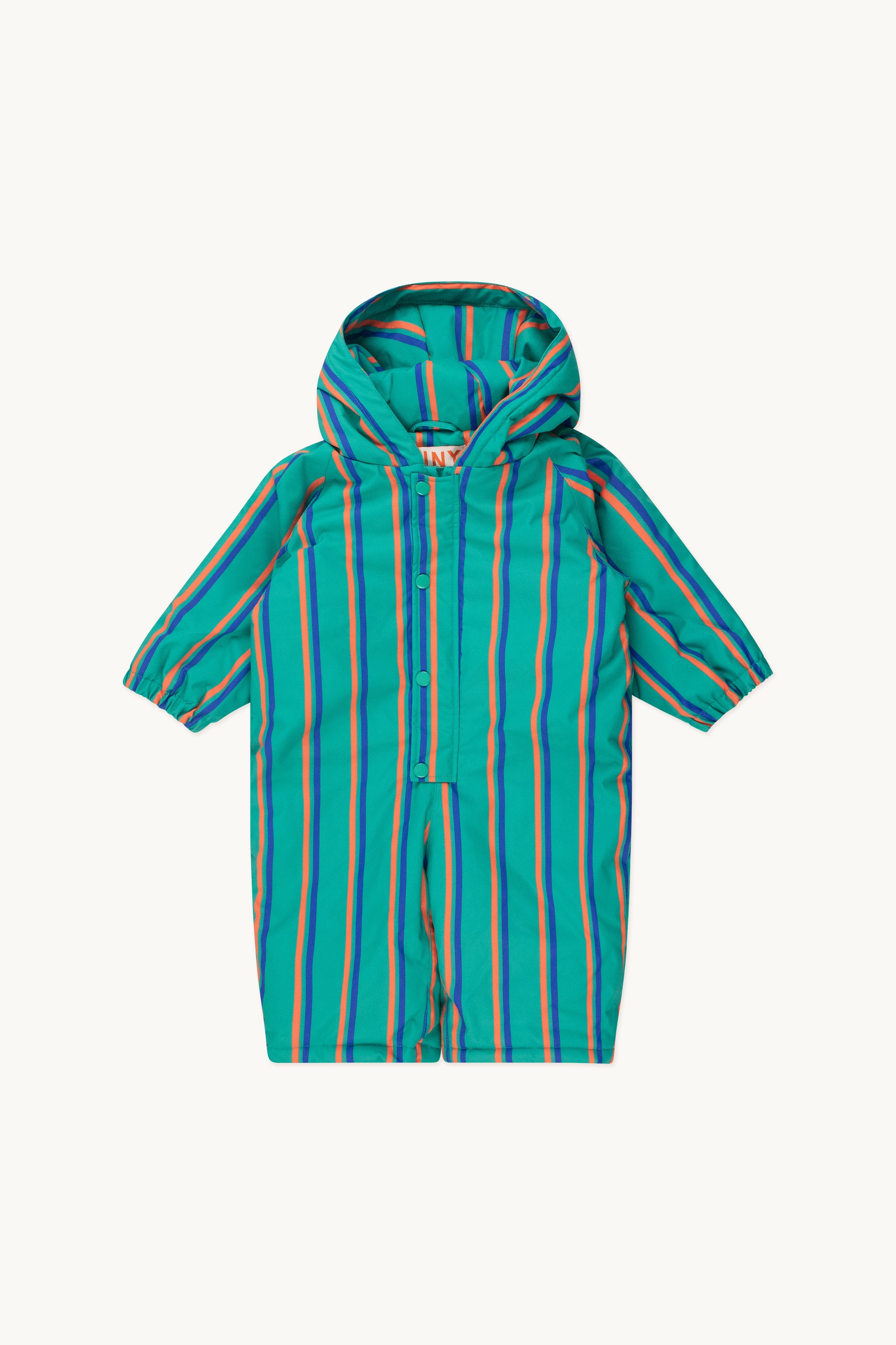 Stripes snow one-piece emerald