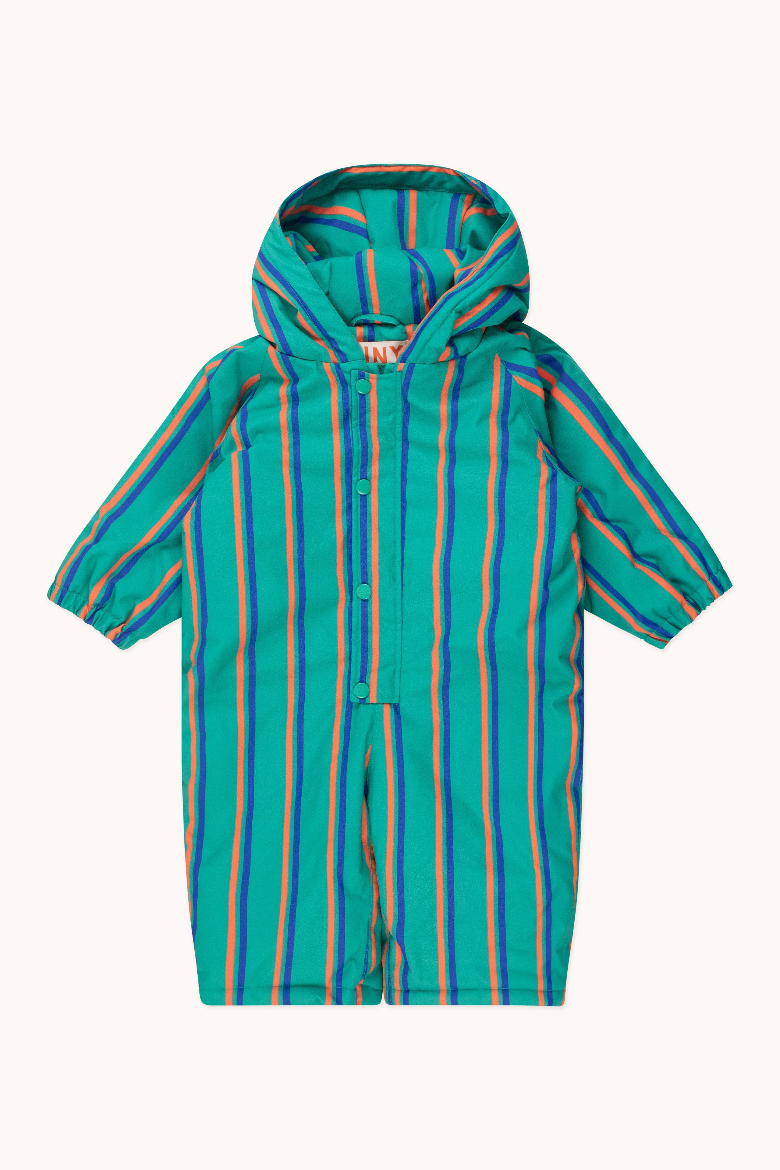 Stripes snow one-piece emerald