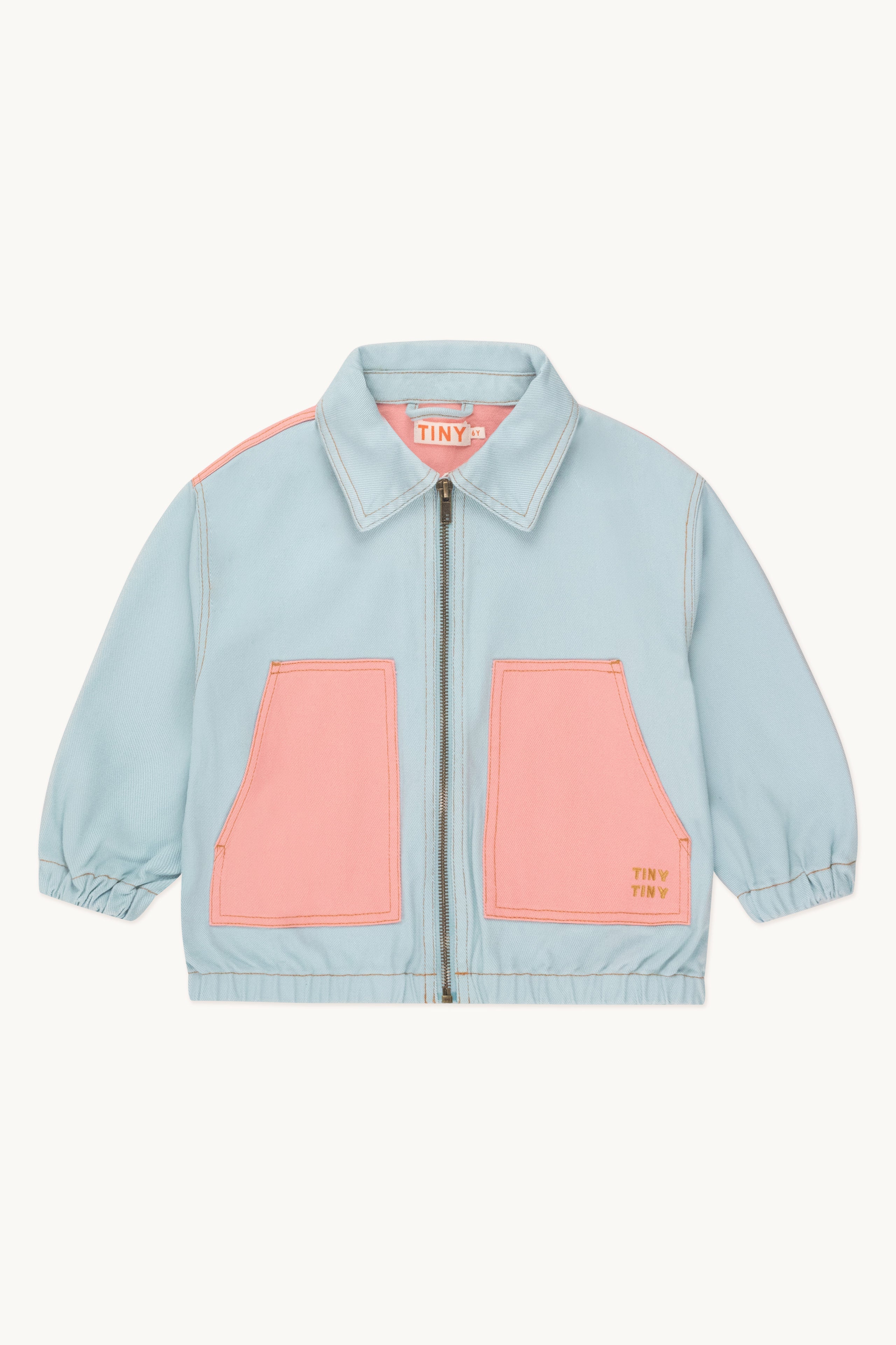 Chaqueta color block warm blue