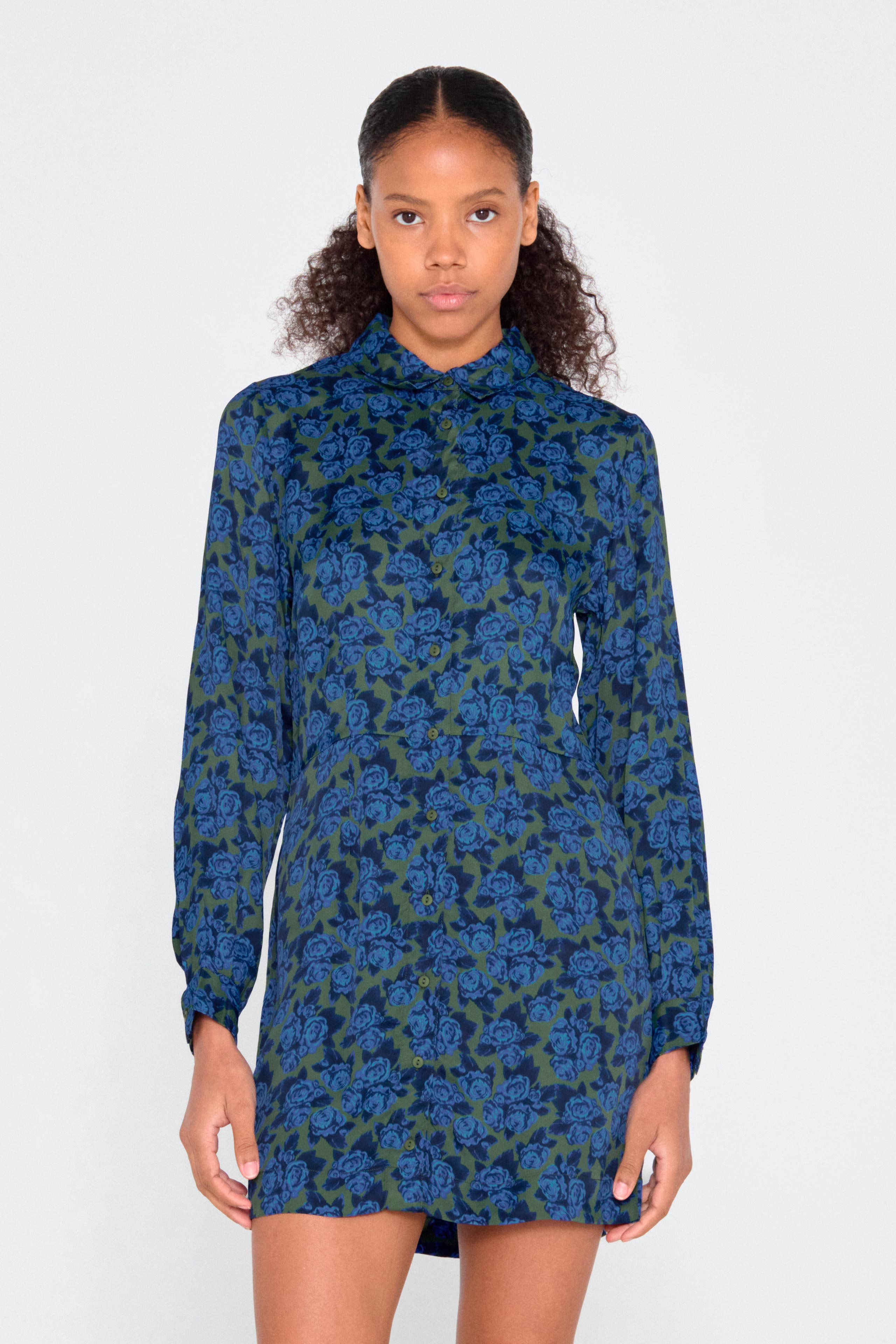 Vestido roses moss green