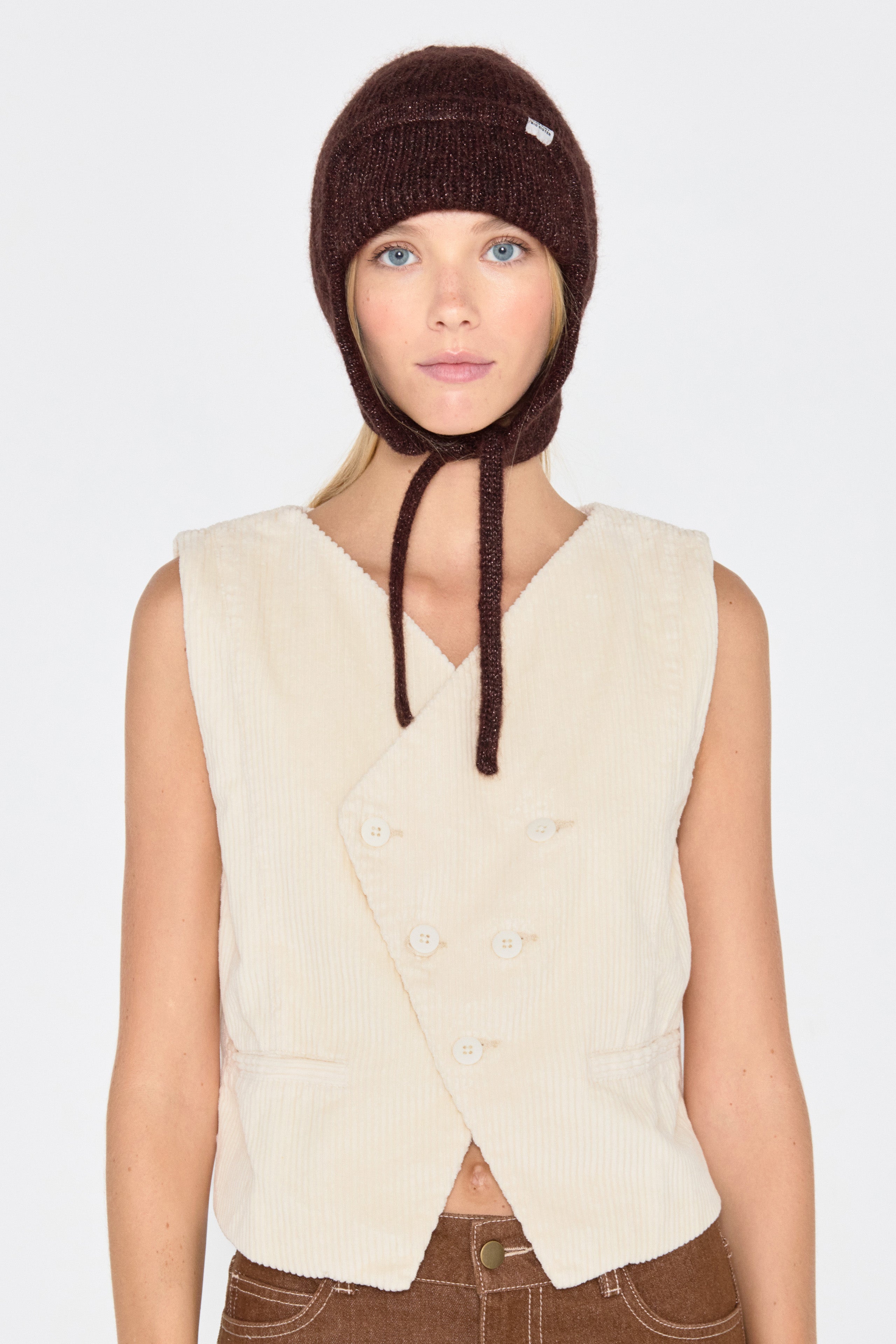 Corduroy waistcoat light cream