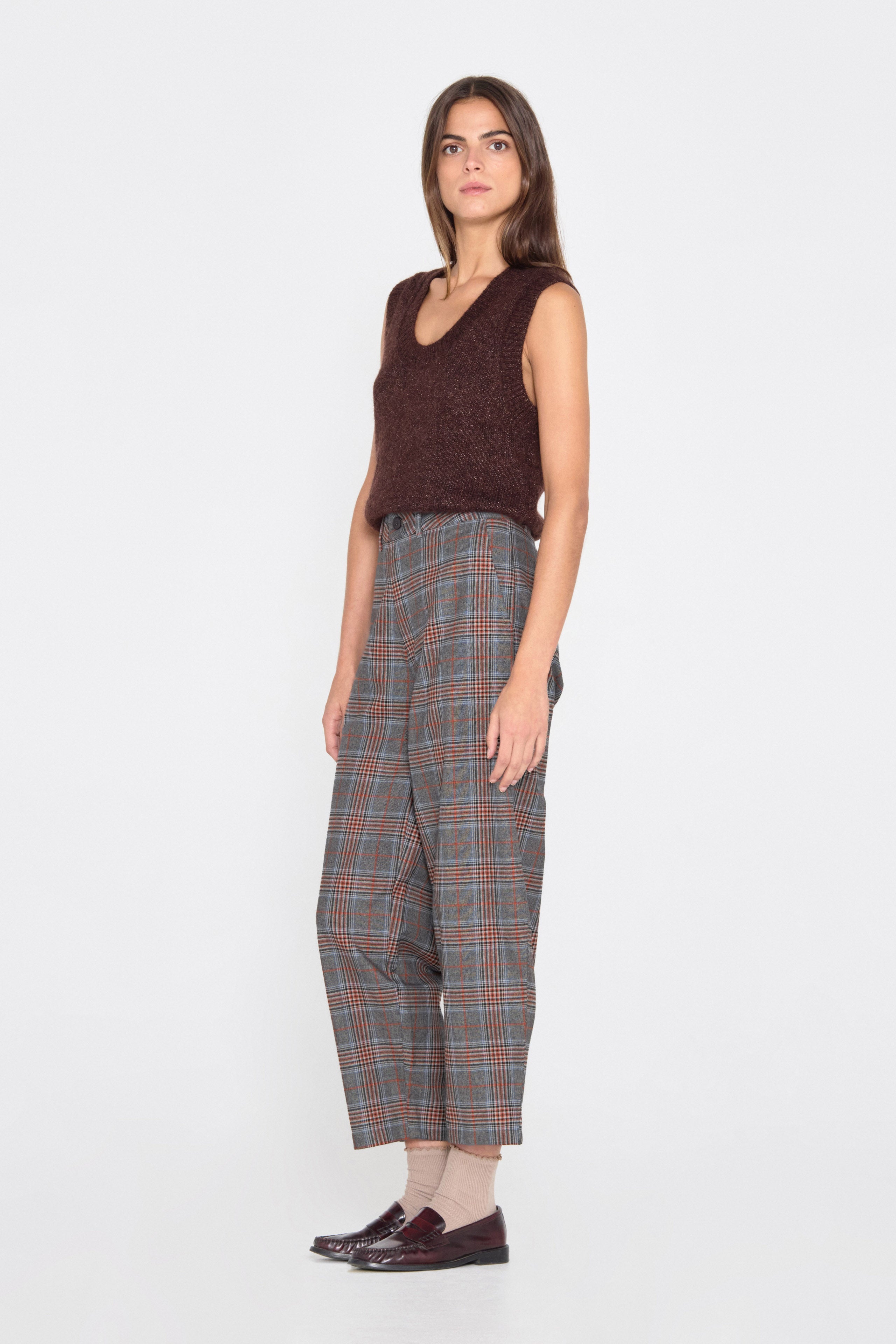 Pantalón a cuadros grey melange