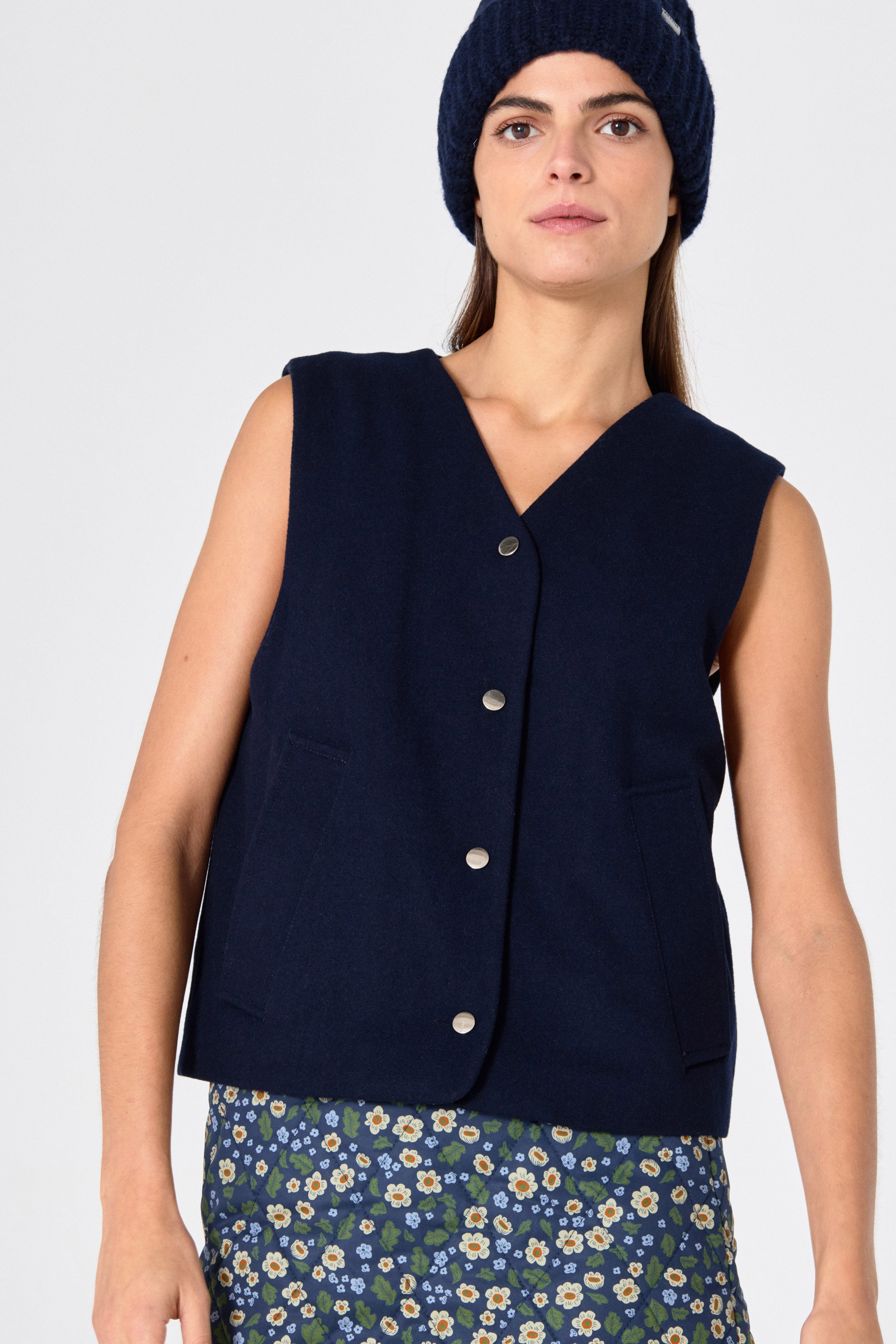 Chaleco de lana navy