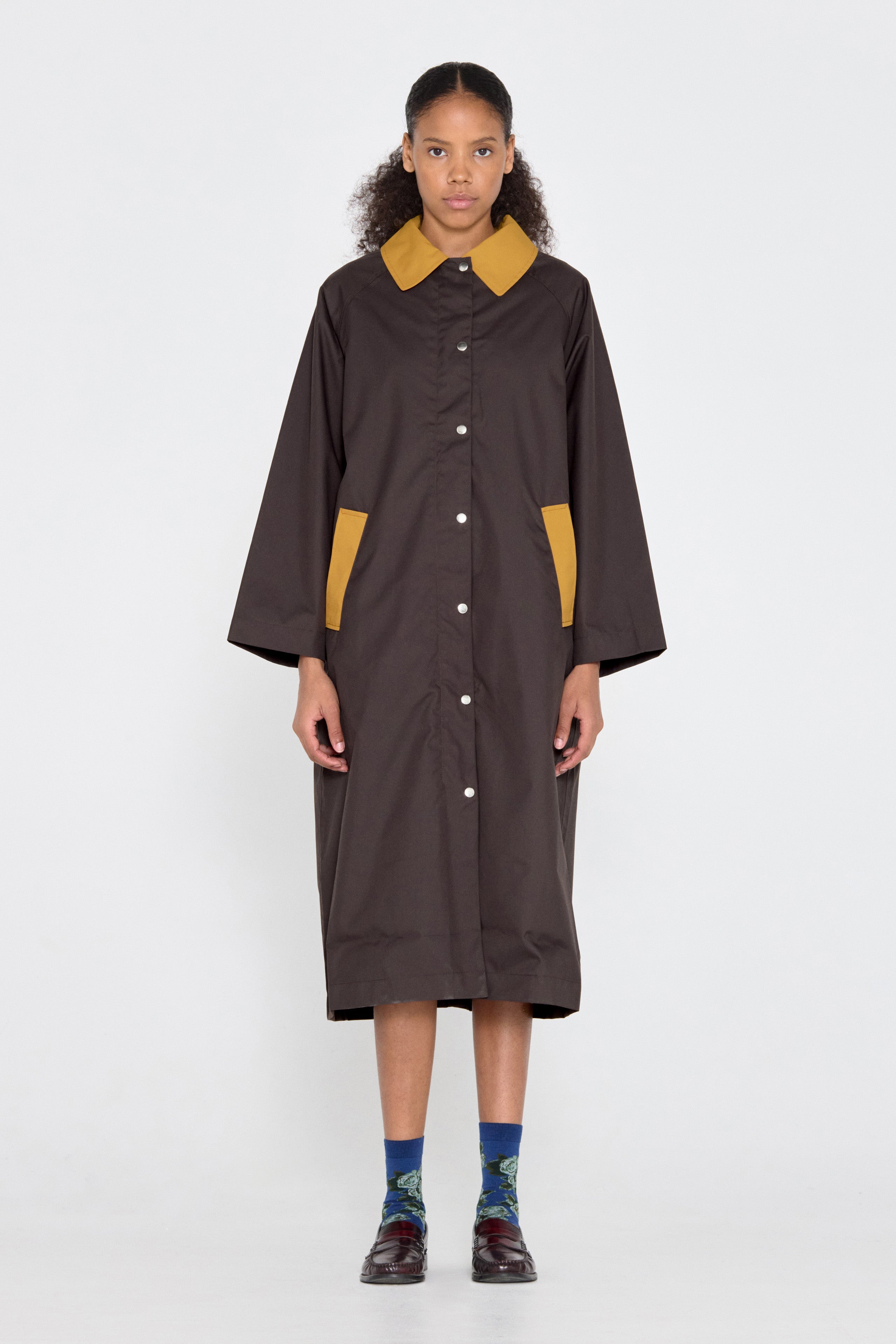 Gabardina color block charcoal