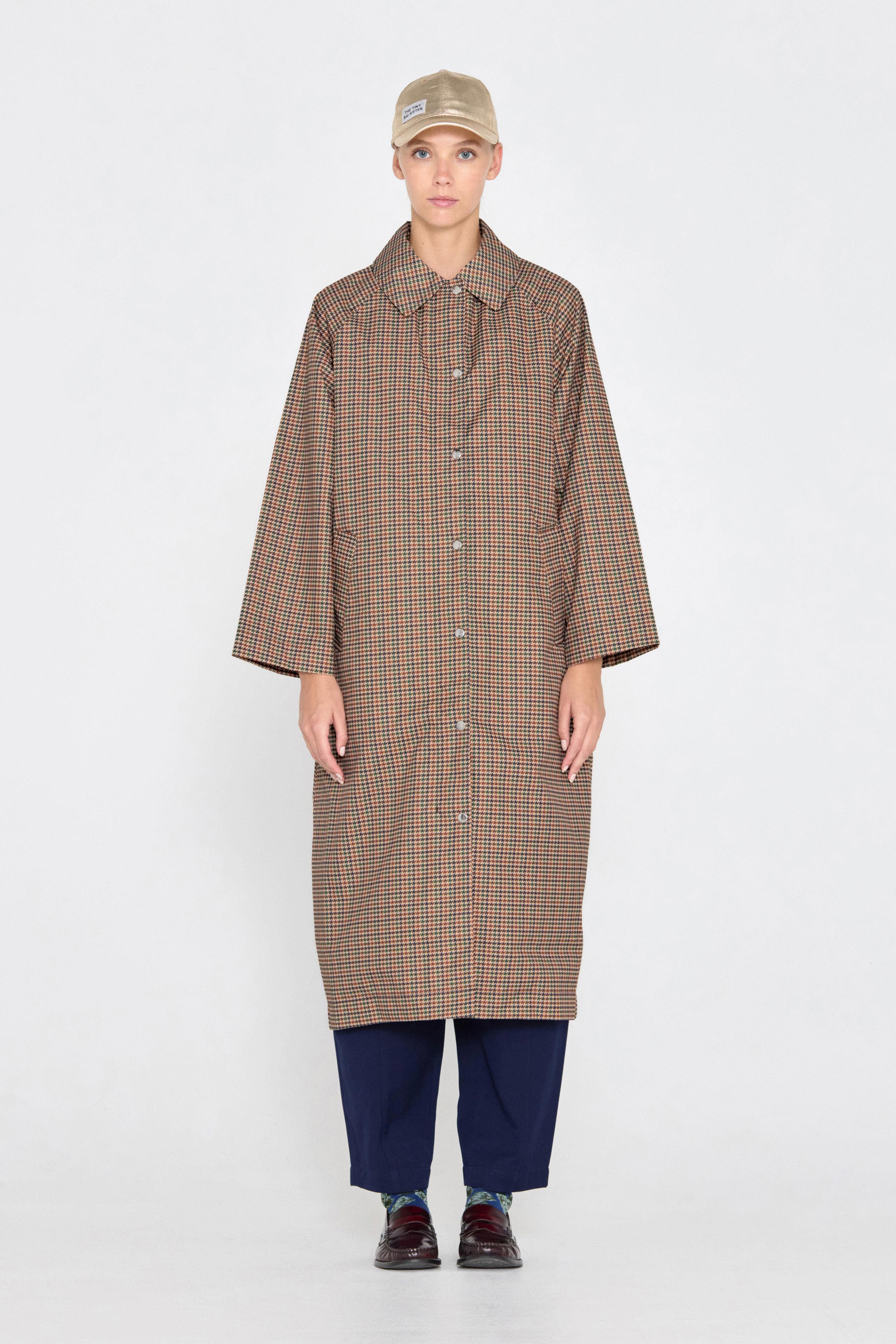 Gabardina a cuadros multicolor