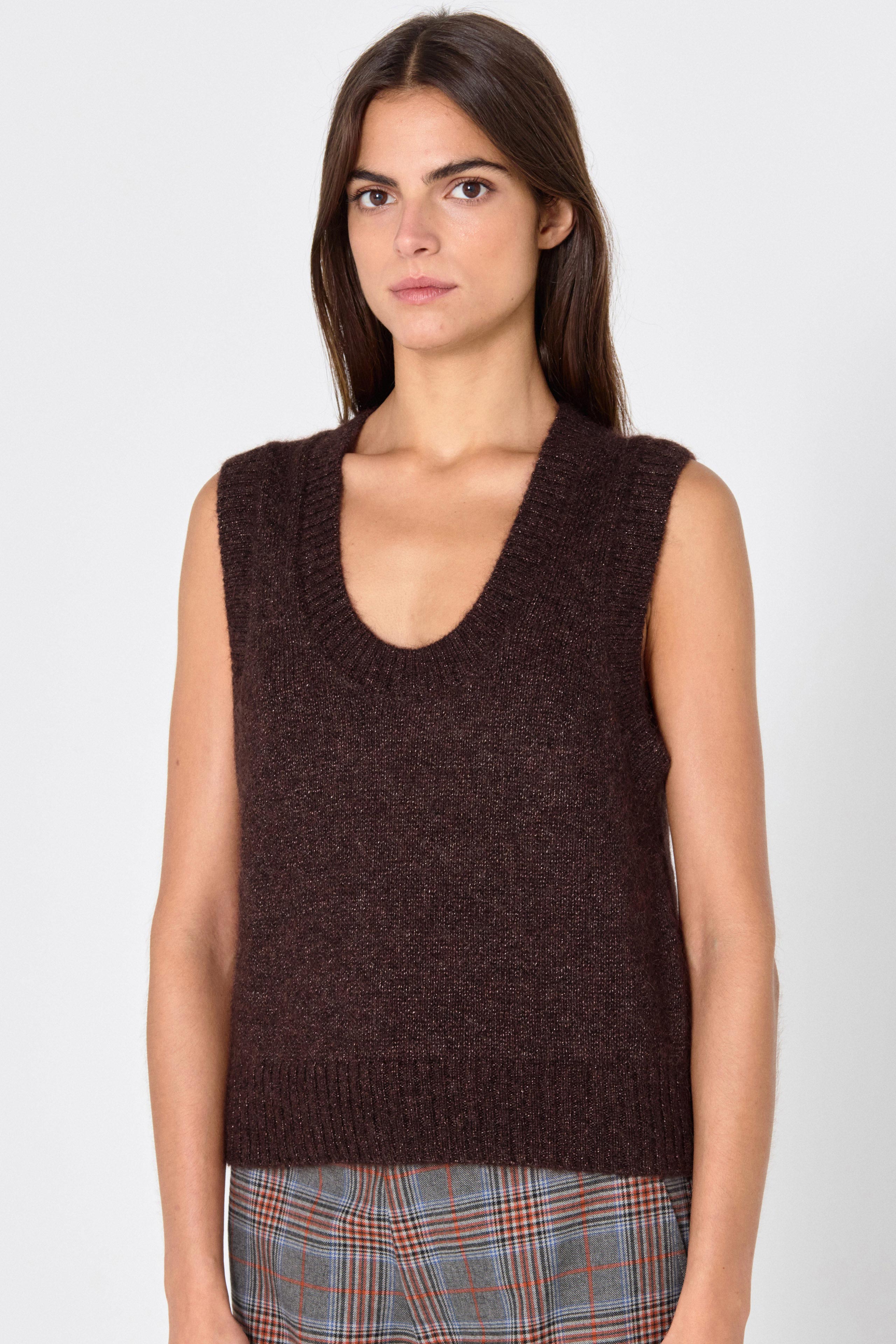 Mohair vest chocolate
