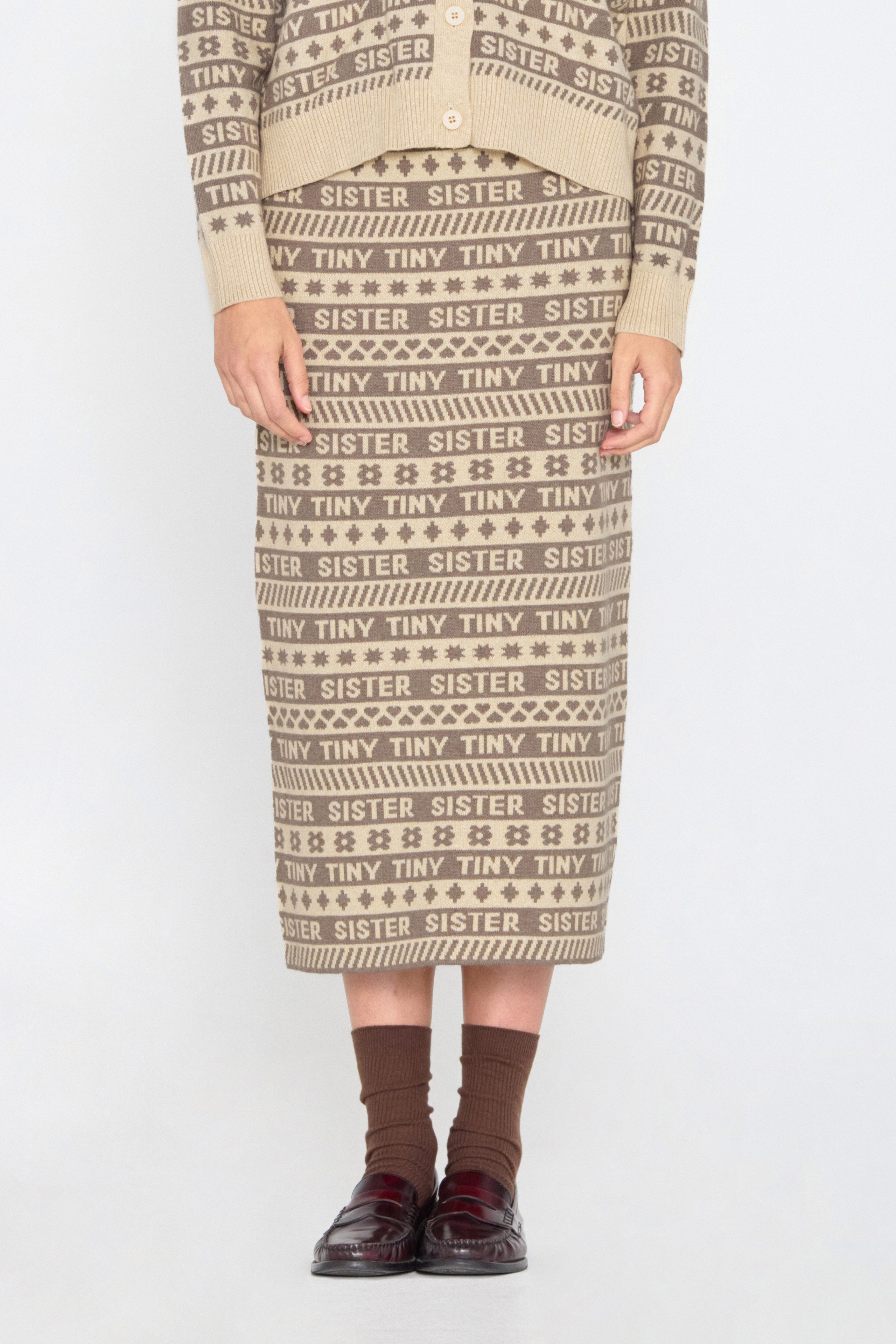 Jacquard skirt ivory