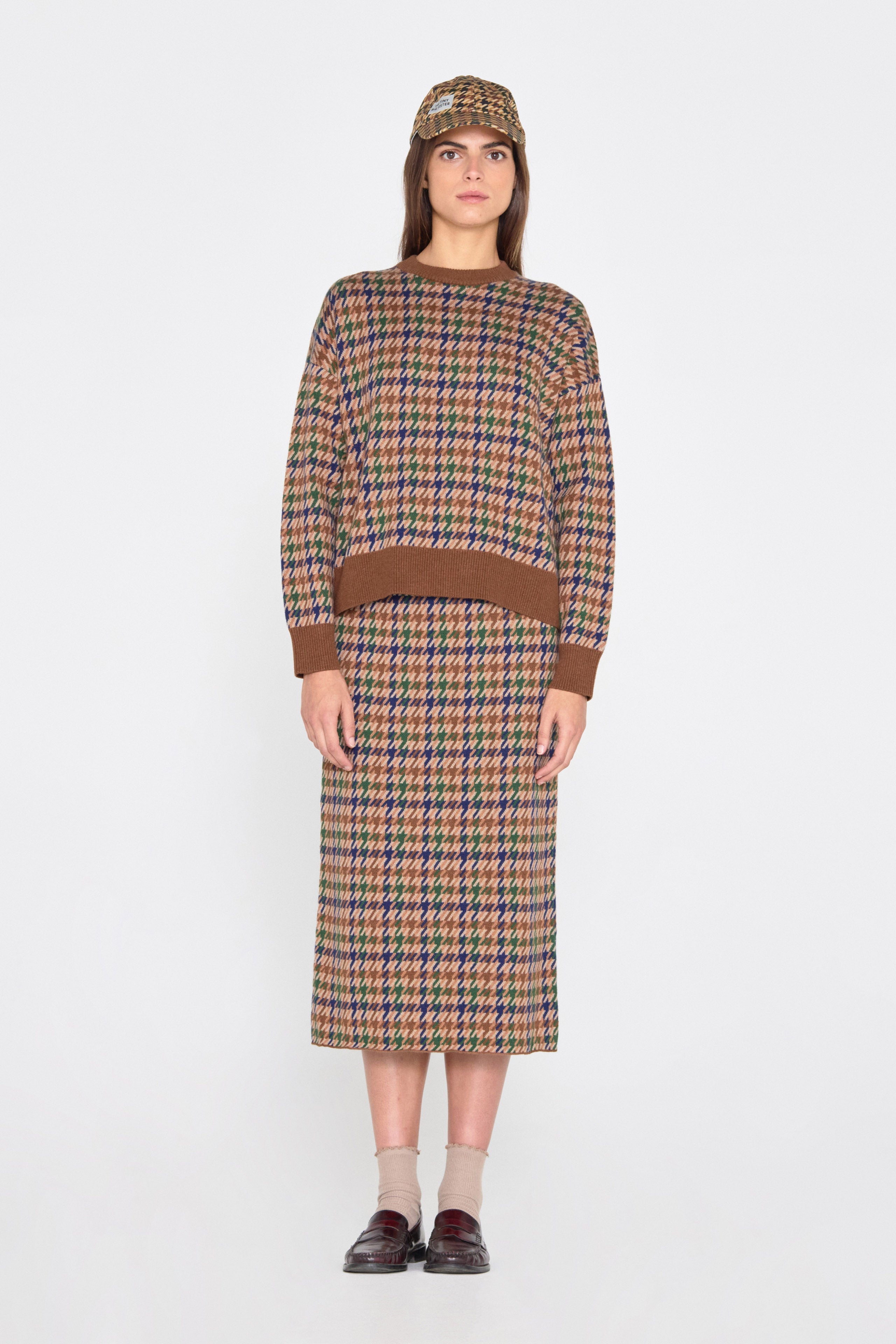 Houndstooth skirt multicolor