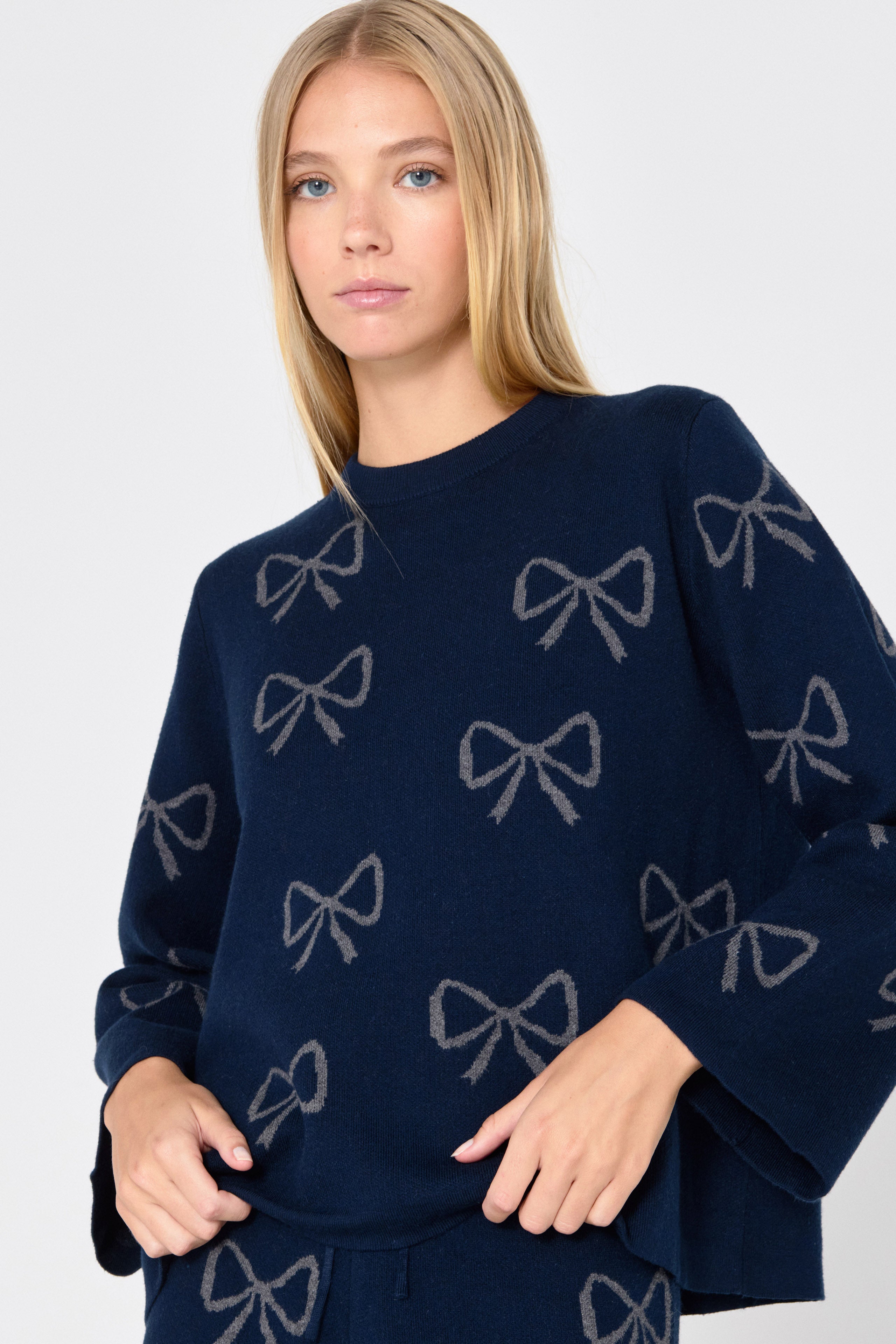 Jersey chloe bow navy