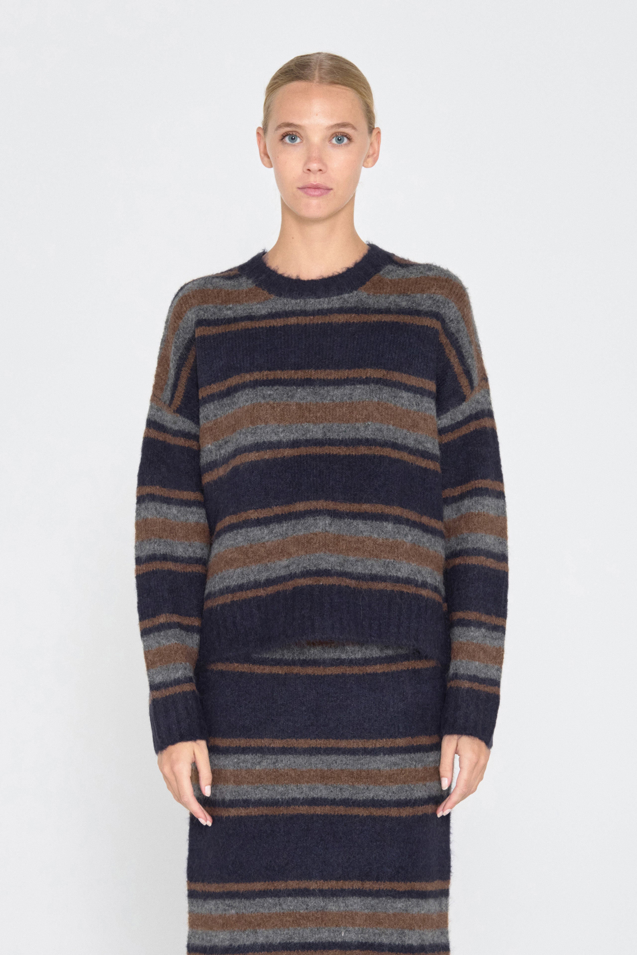 Luca striped sweater navy