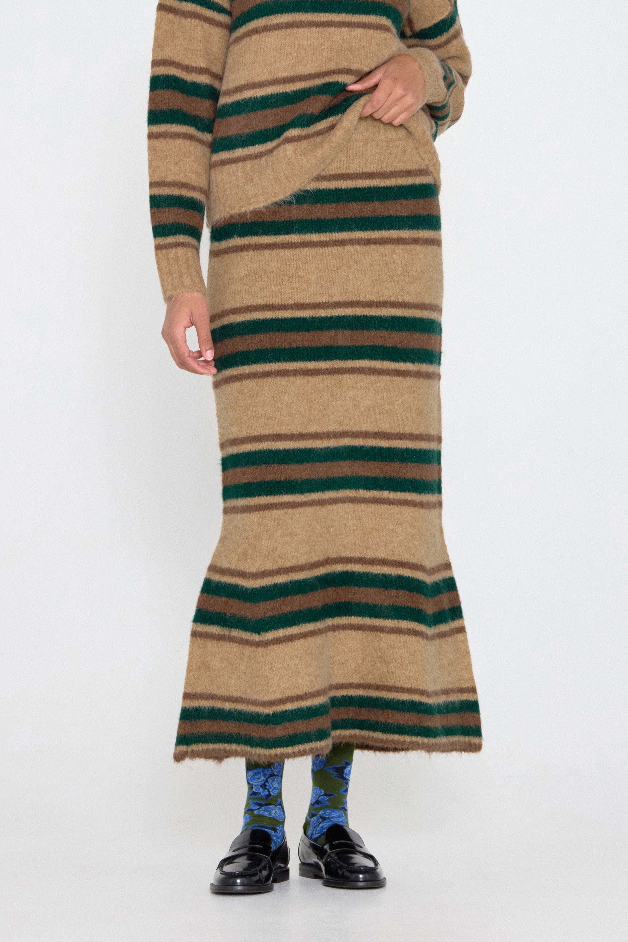 Mermaid striped skirt ivory