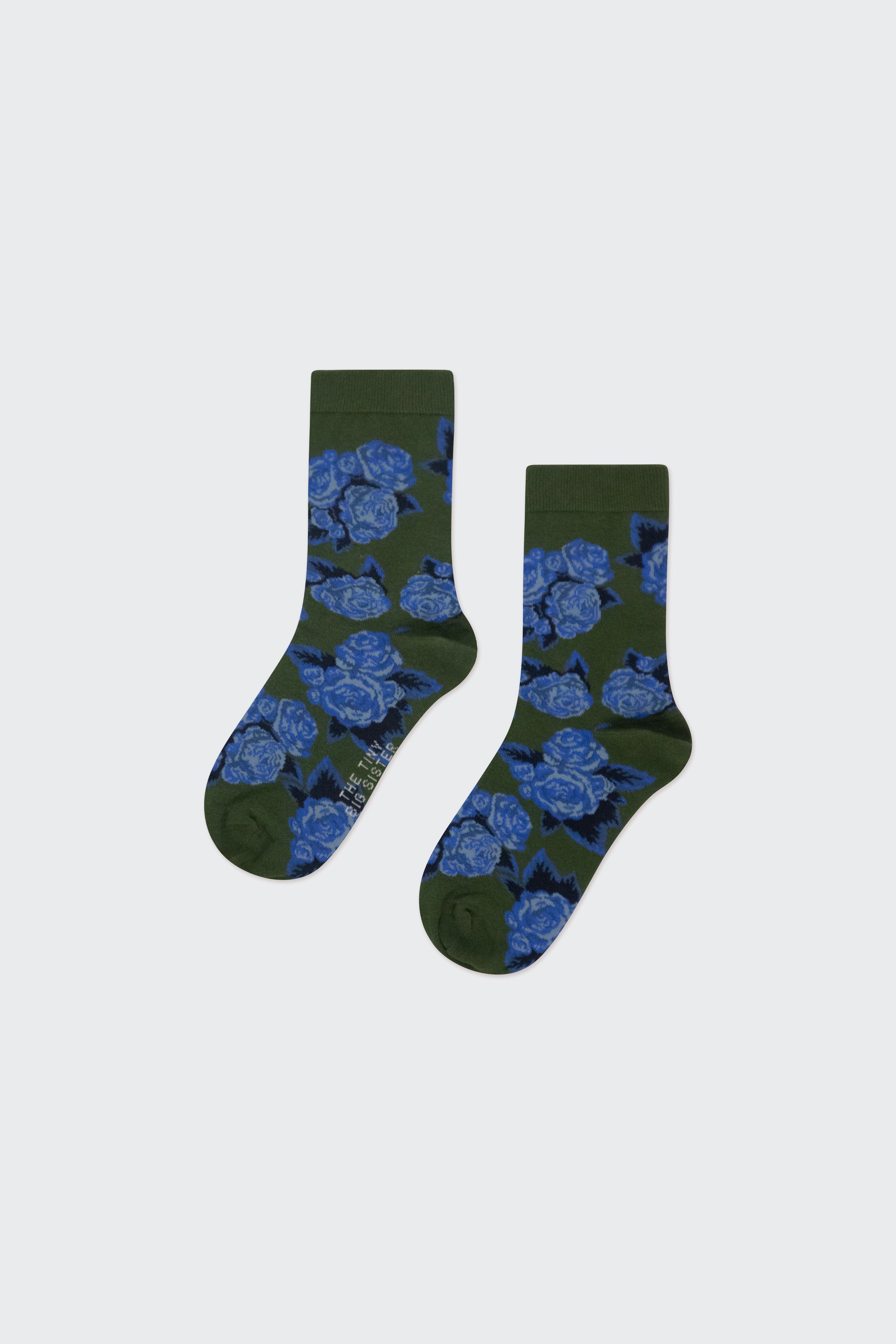 Roses medium socks moss green