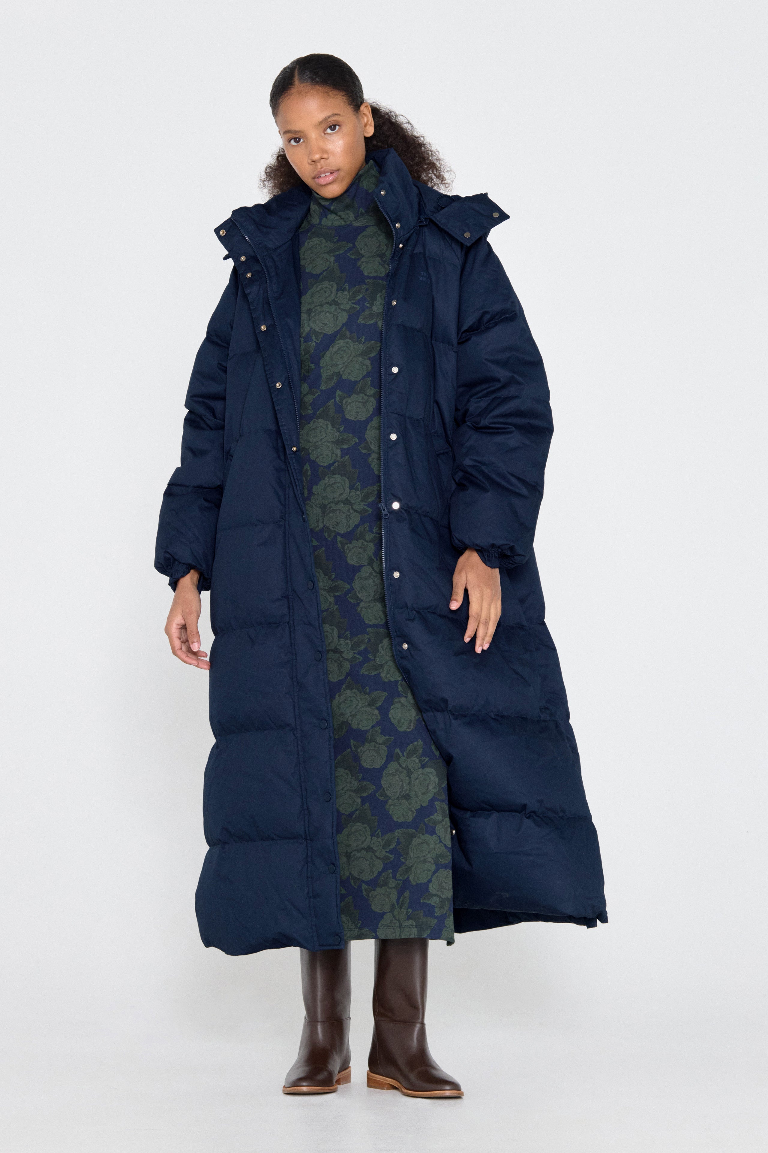 Oversized down jacket navy