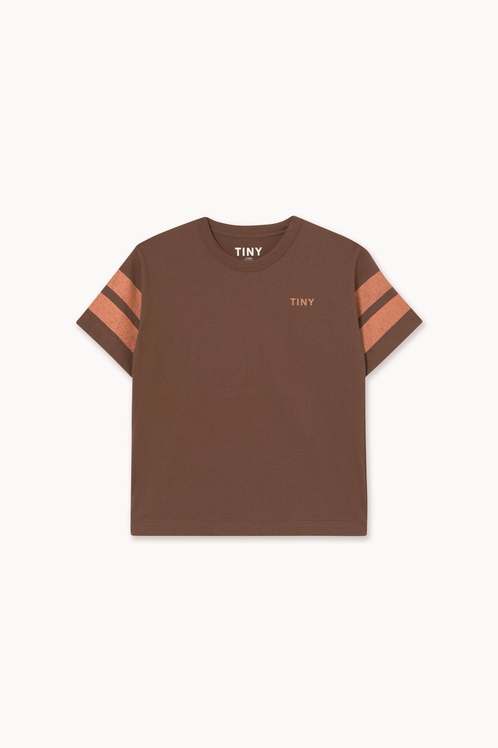 STRIPES LOGO TEE dark brown